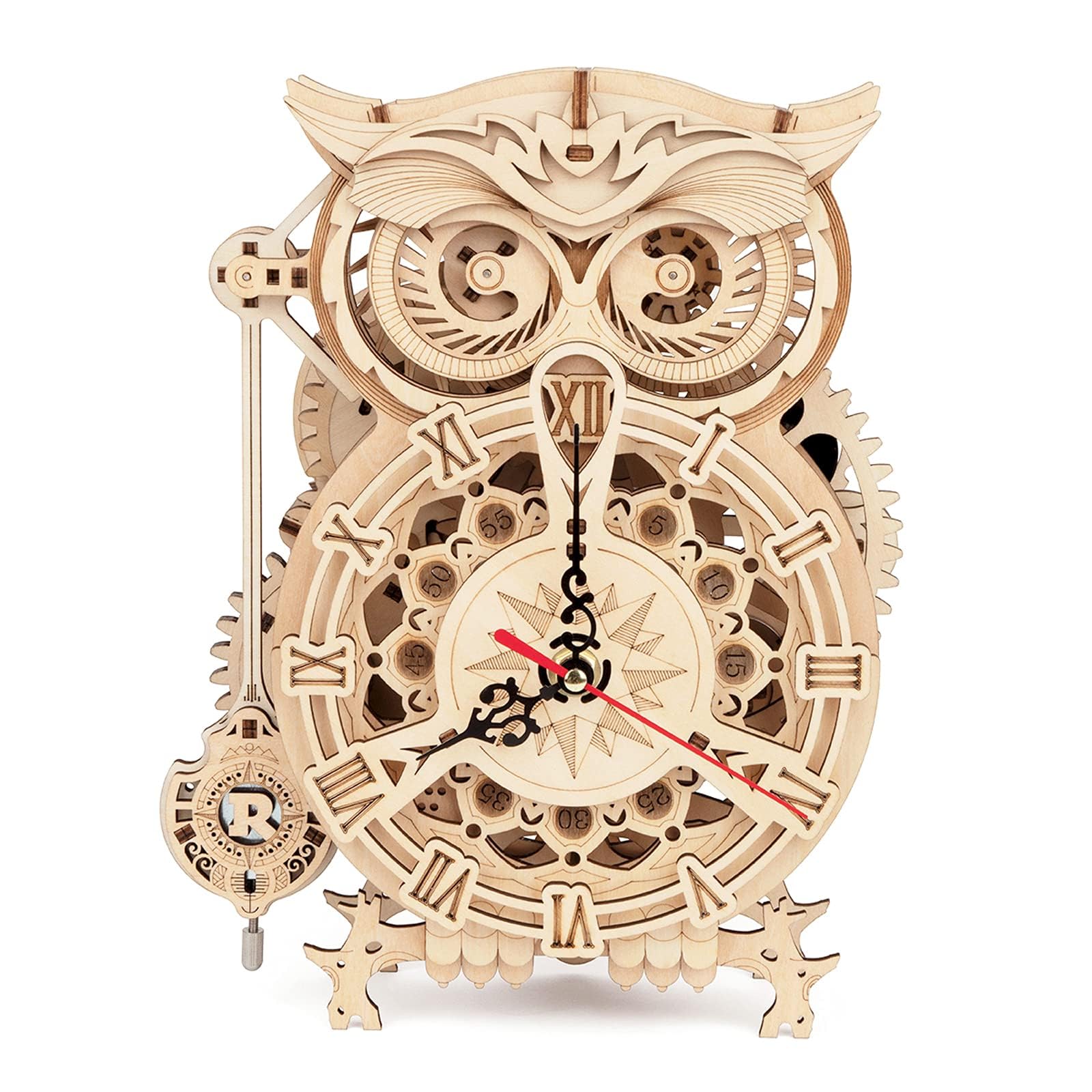 ROKR Owl Mechanical Wooden Clock Kit
