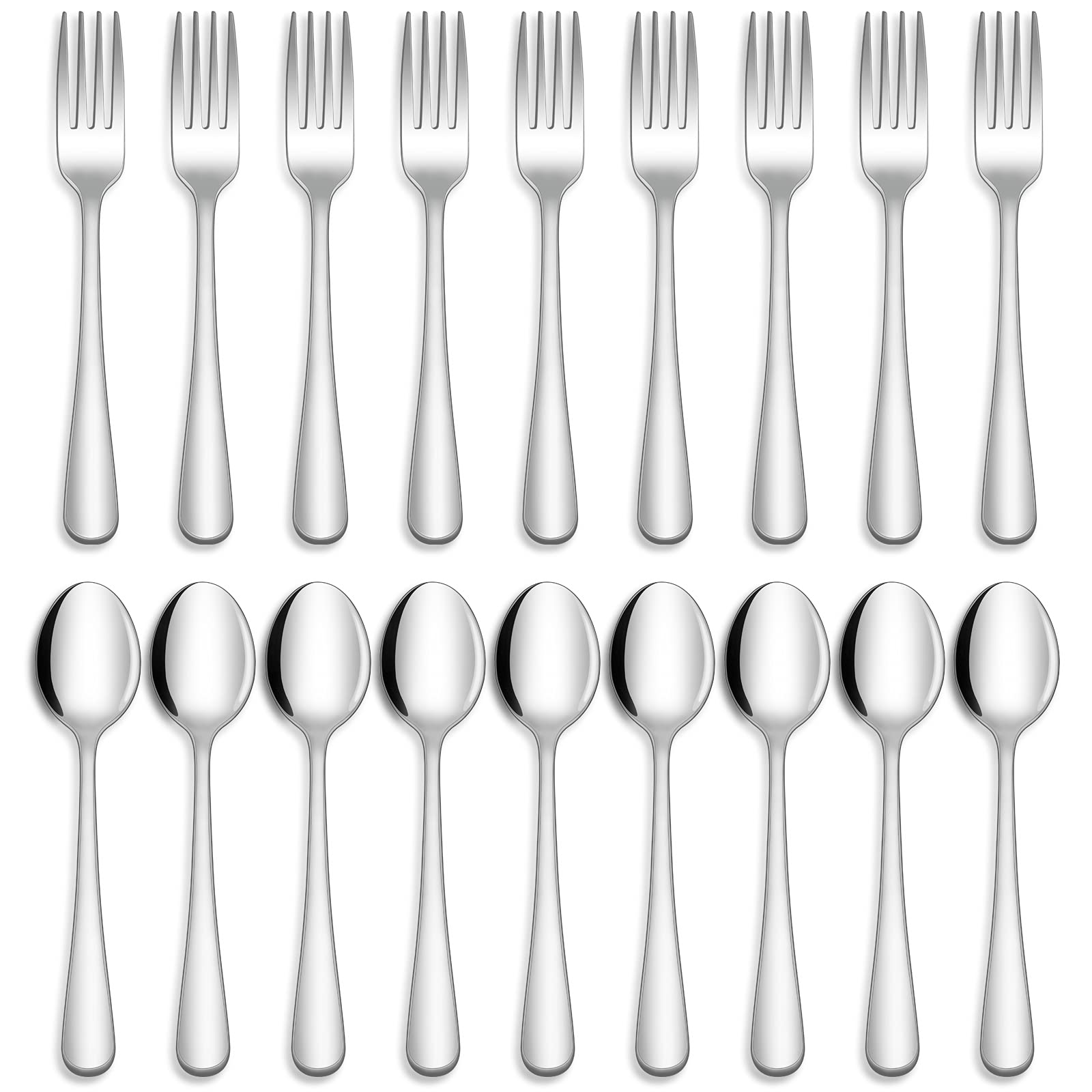 Hiware 24-Piece Forks and Spoons — 18/10 Stainless Steel Replacement Flatware