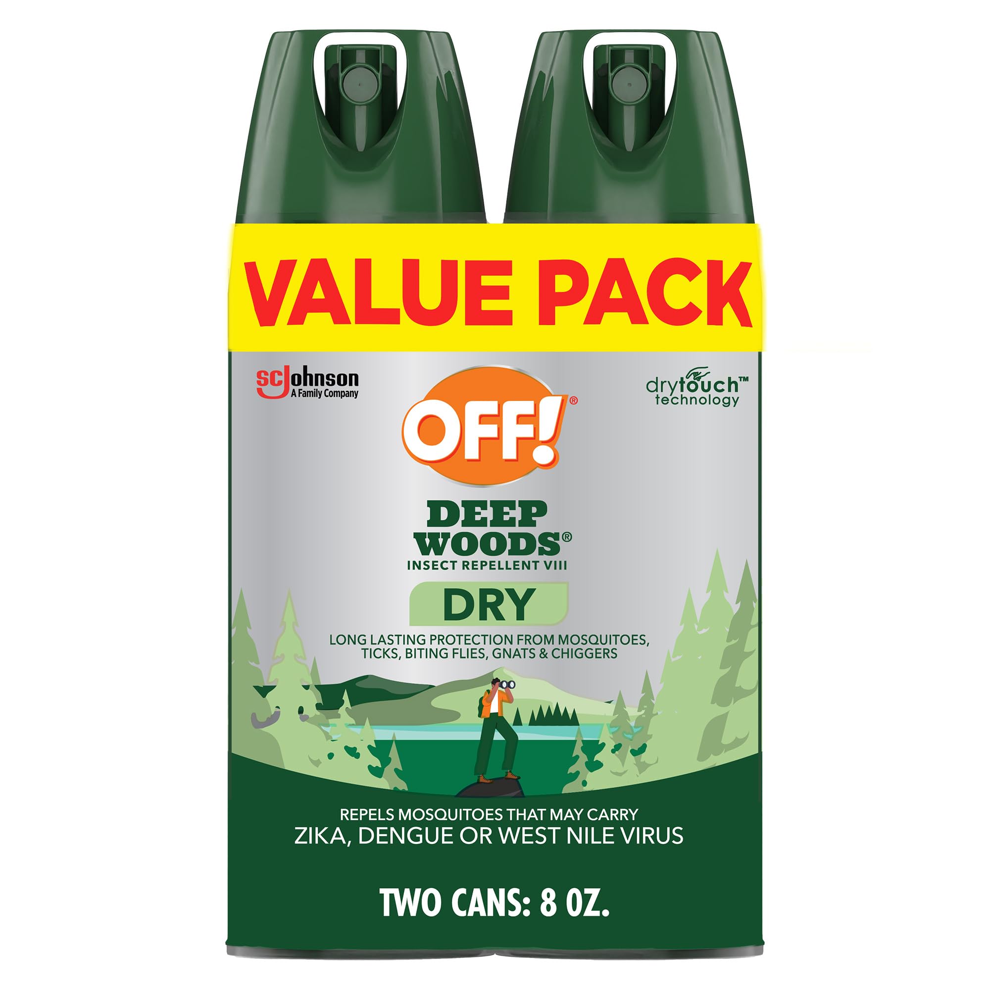 OFF! Deep Woods Insect Repellent Aerosol, Dry, Non-Greasy Formula, 25% DEET (2 pack)