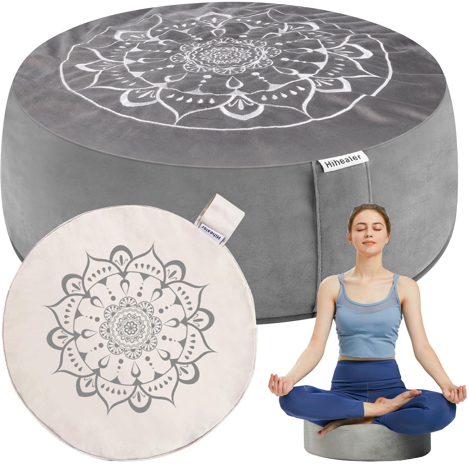 Hihealer Velvet Buckwheat Meditation Cushion