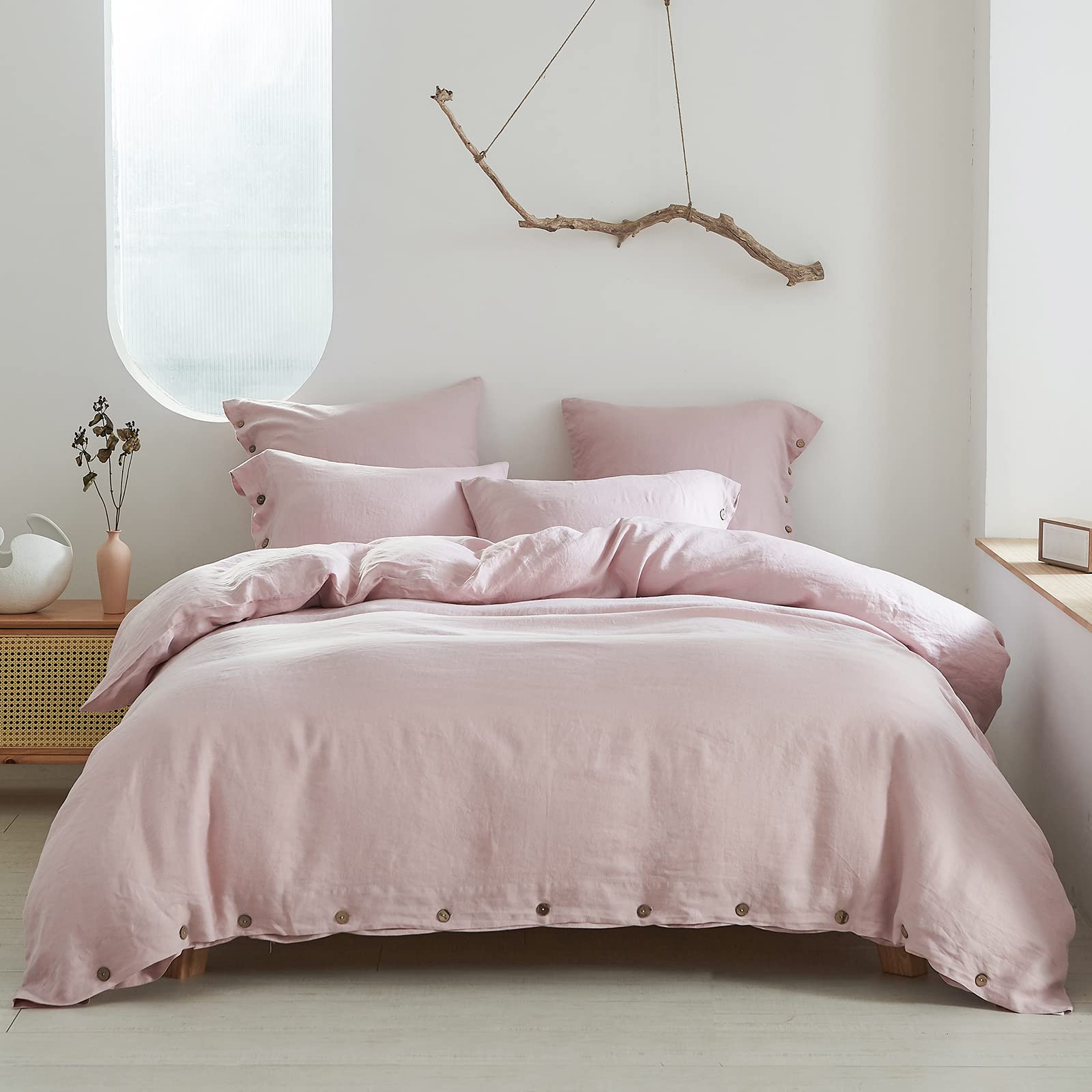 Simple&Opulence French Flax Linen Duvet Cover (Blush)