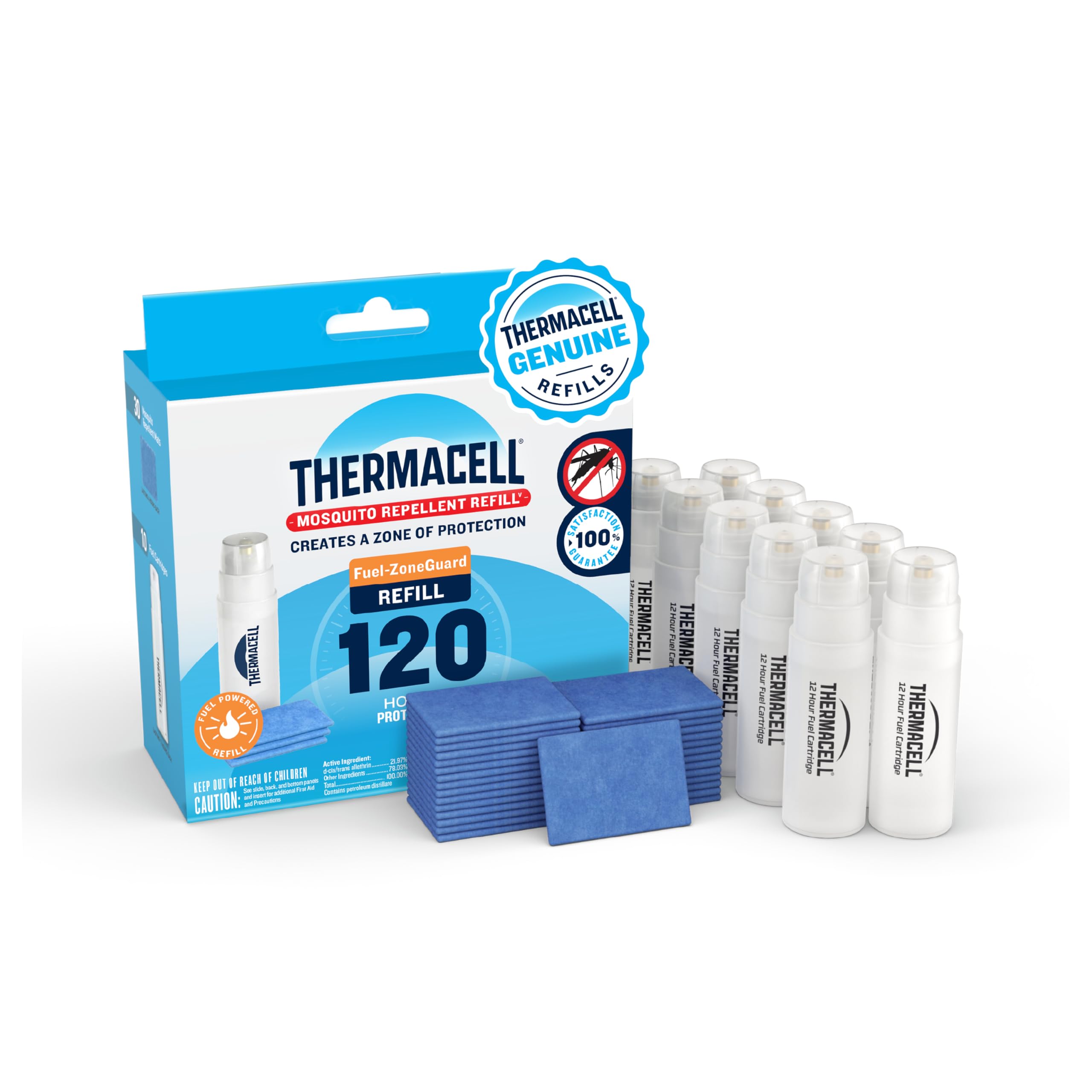 Thermacell Mosquito Repellent Refills — 120 Hours (30 Mats, 10 Fuel Cartridges)