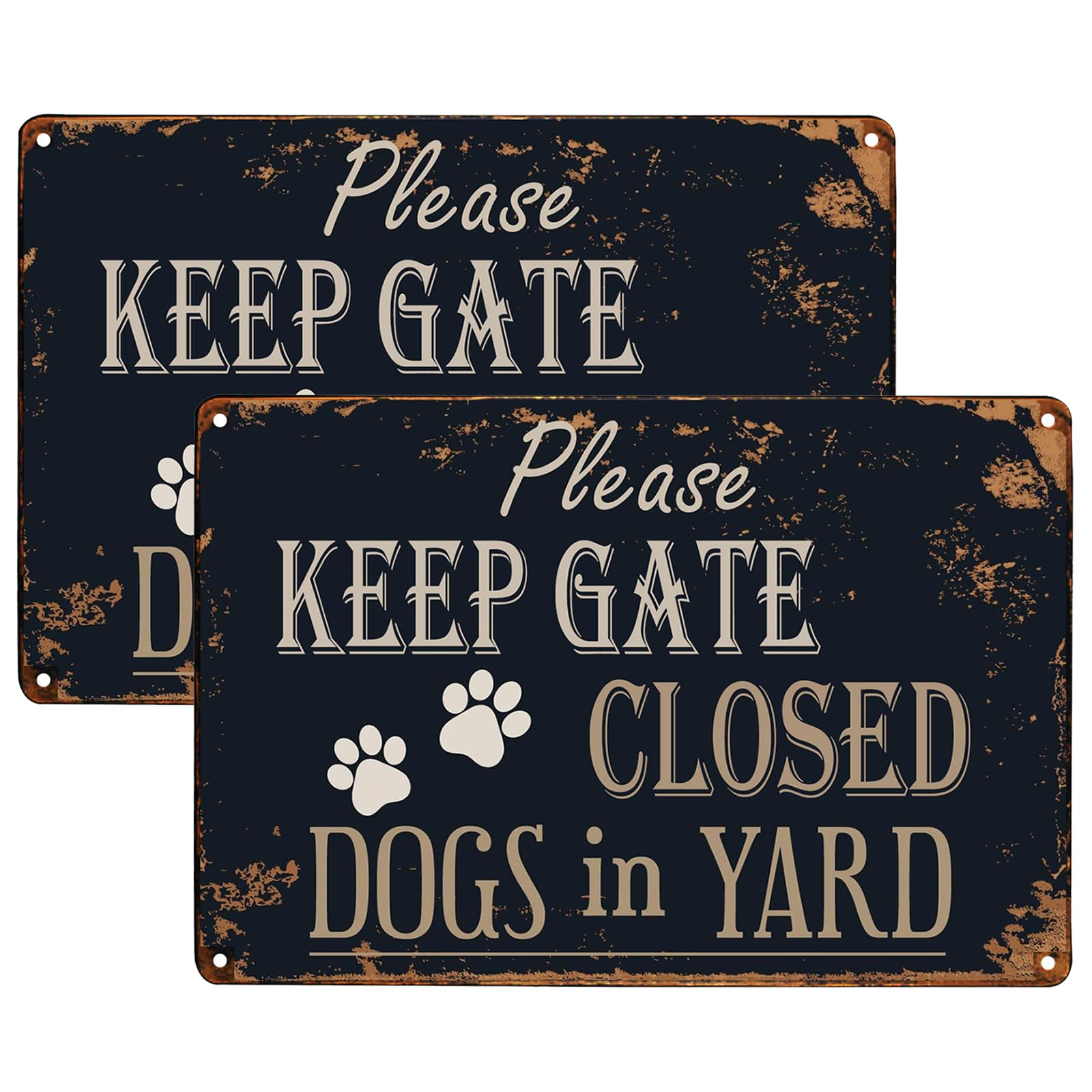 WOSTOD Please Keep Gate Closed Metal Sign (2-Pack)