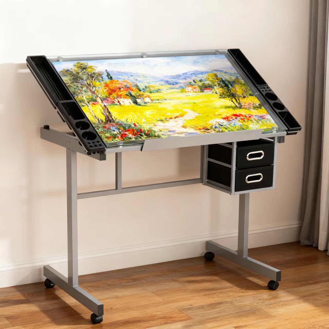 ZENY Drafting Table with Casters