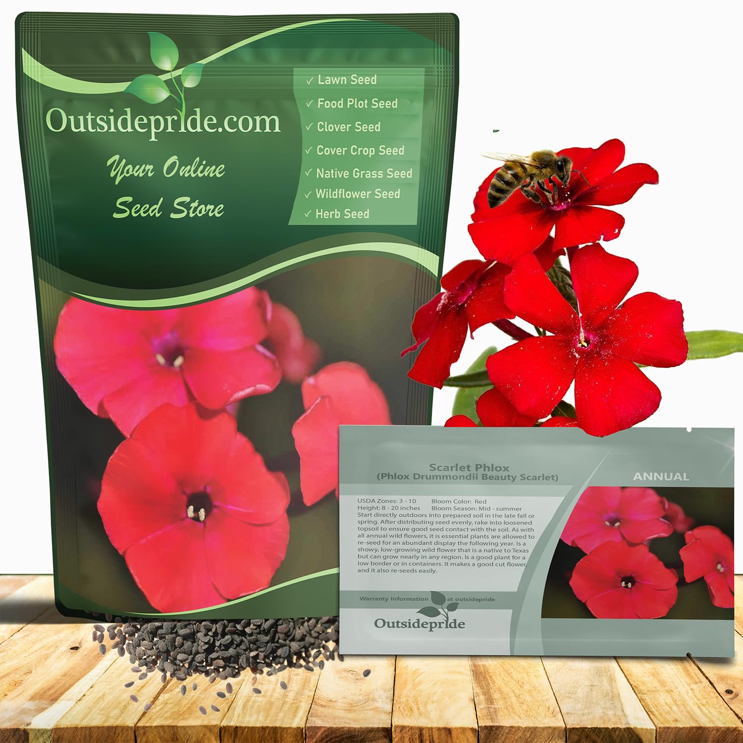 Outsidepride Scarlet Phlox (Beauty Scarlet)