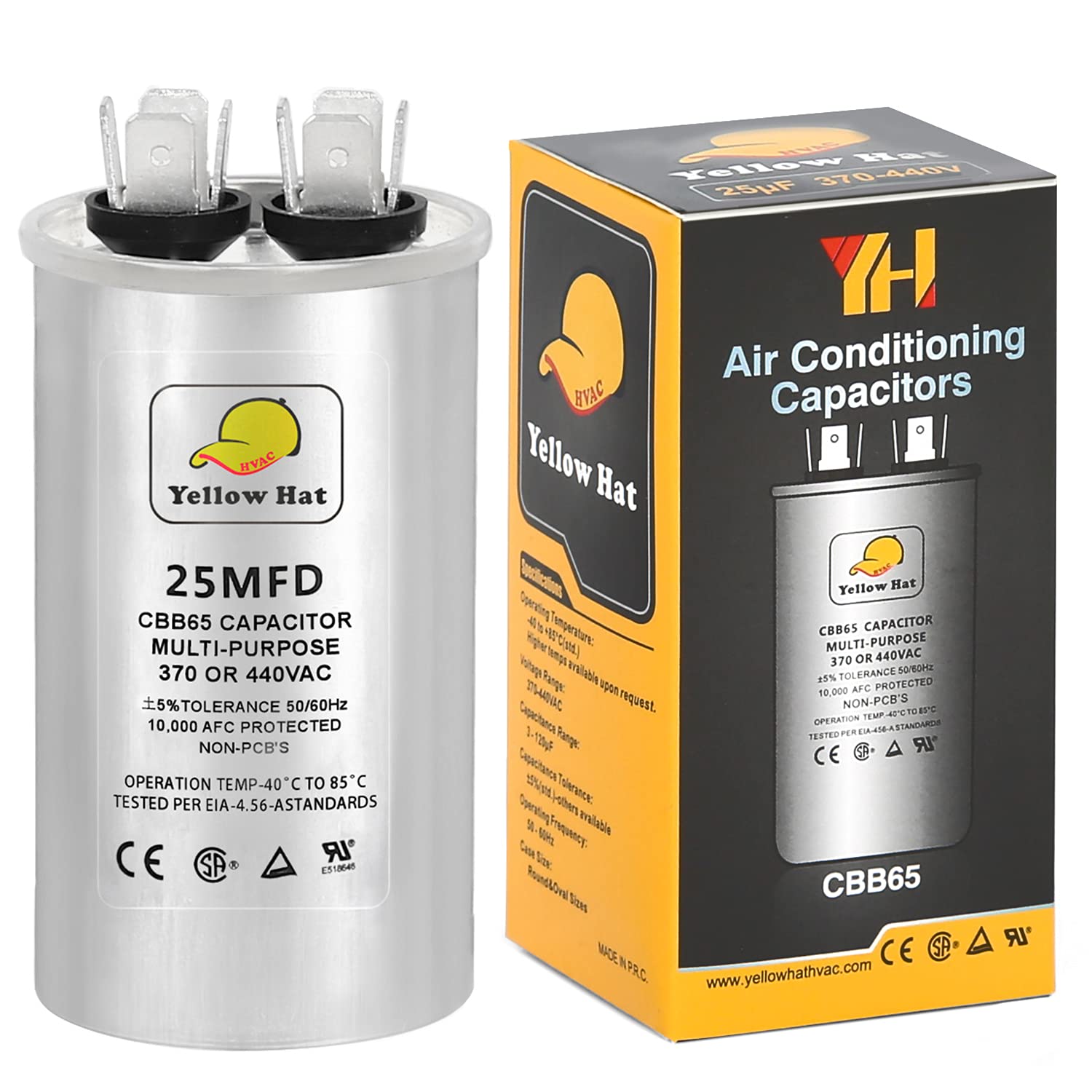 25 µF Round AC Run Capacitor (370/440V)