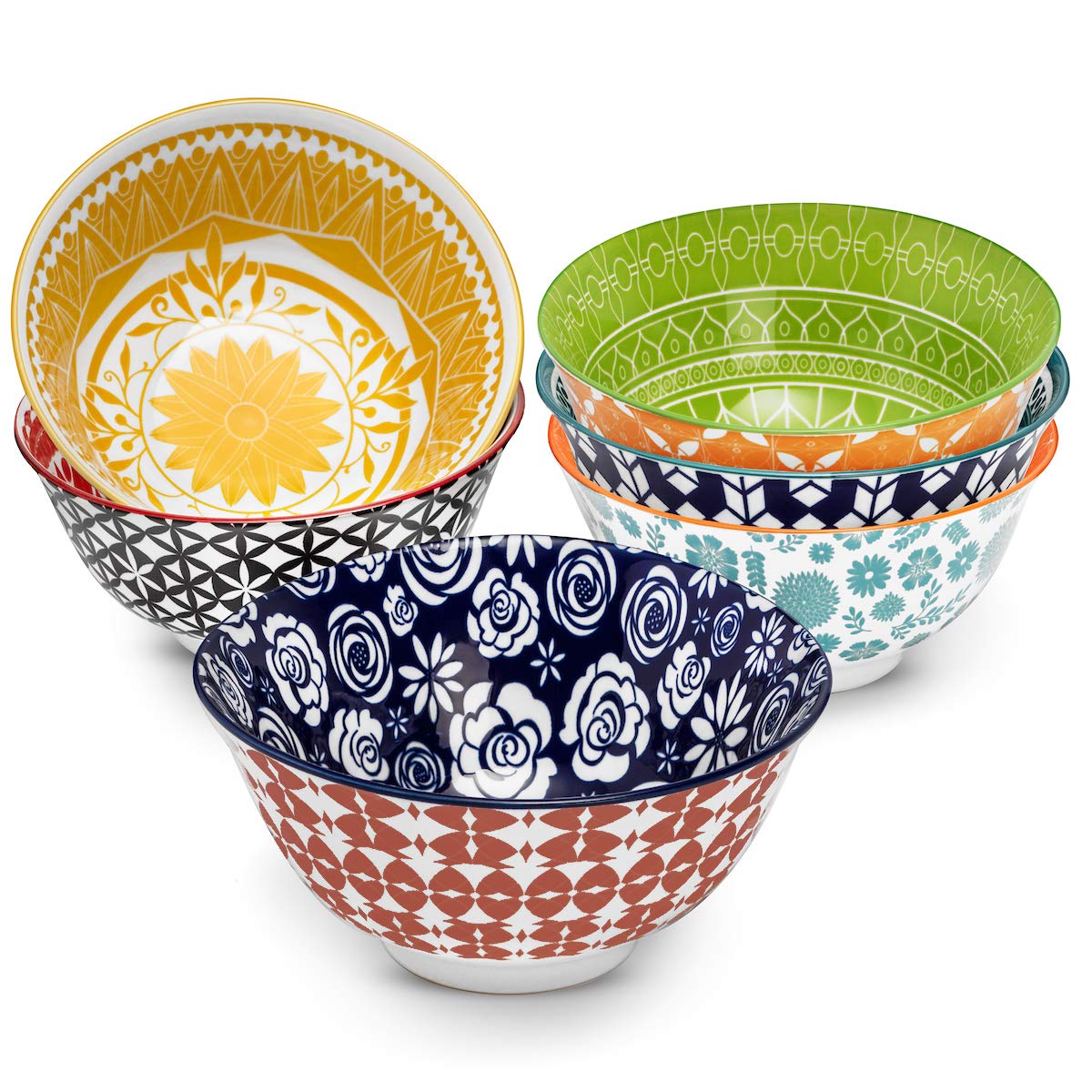 Annovero Porcelain Cereal Bowls (Set of 6)