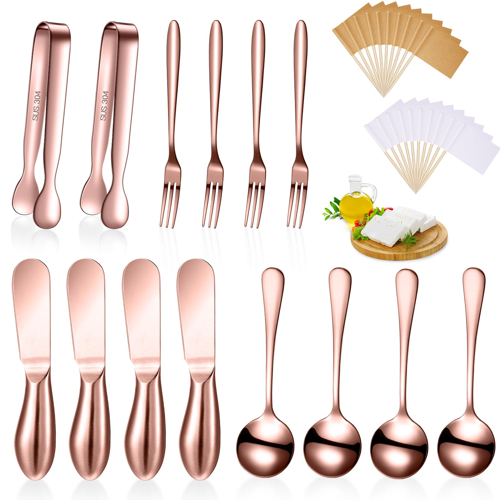 14-Piece Charcuterie Utensils Set (Rose Gold)