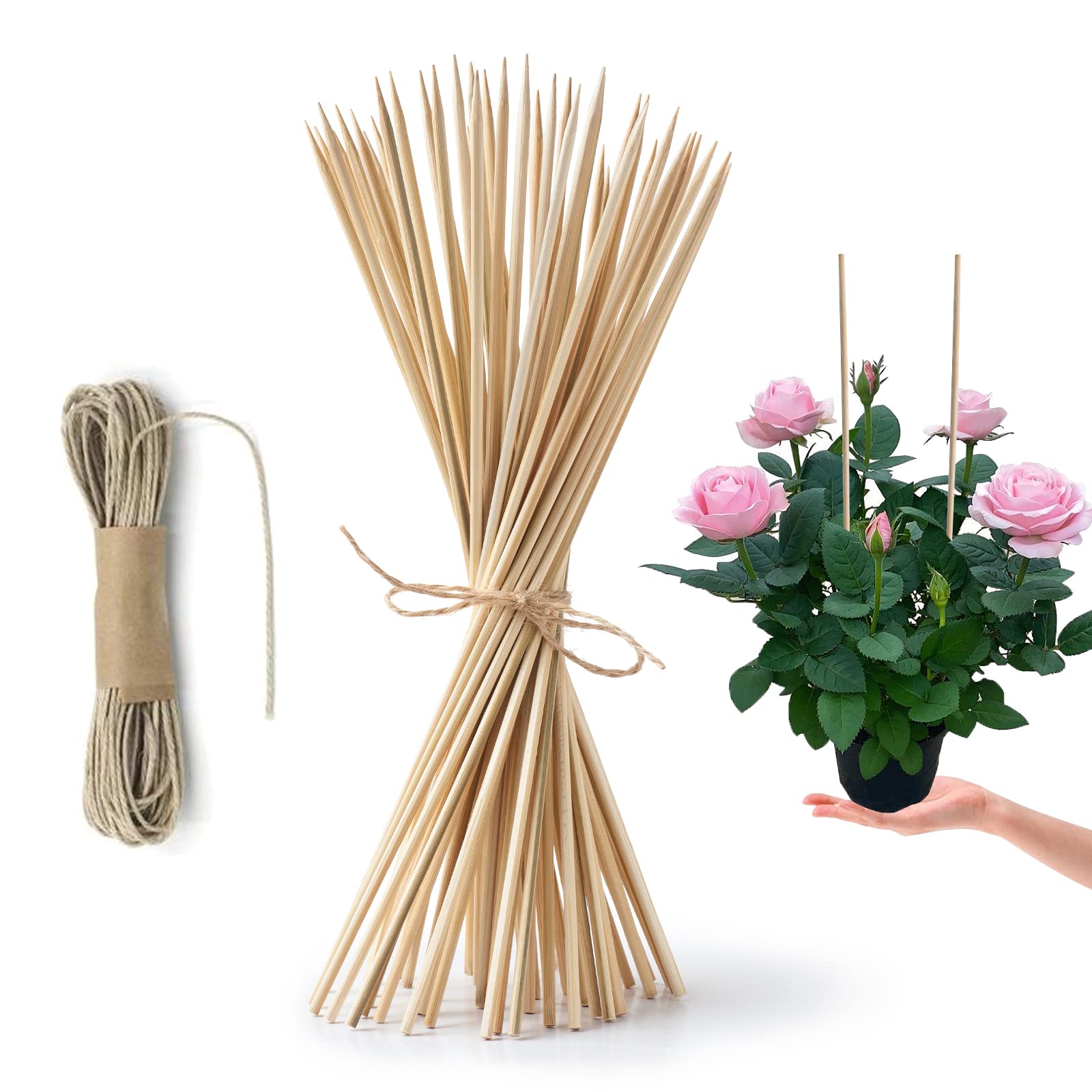 HOPELF 16-inch Bamboo Plant Stakes
