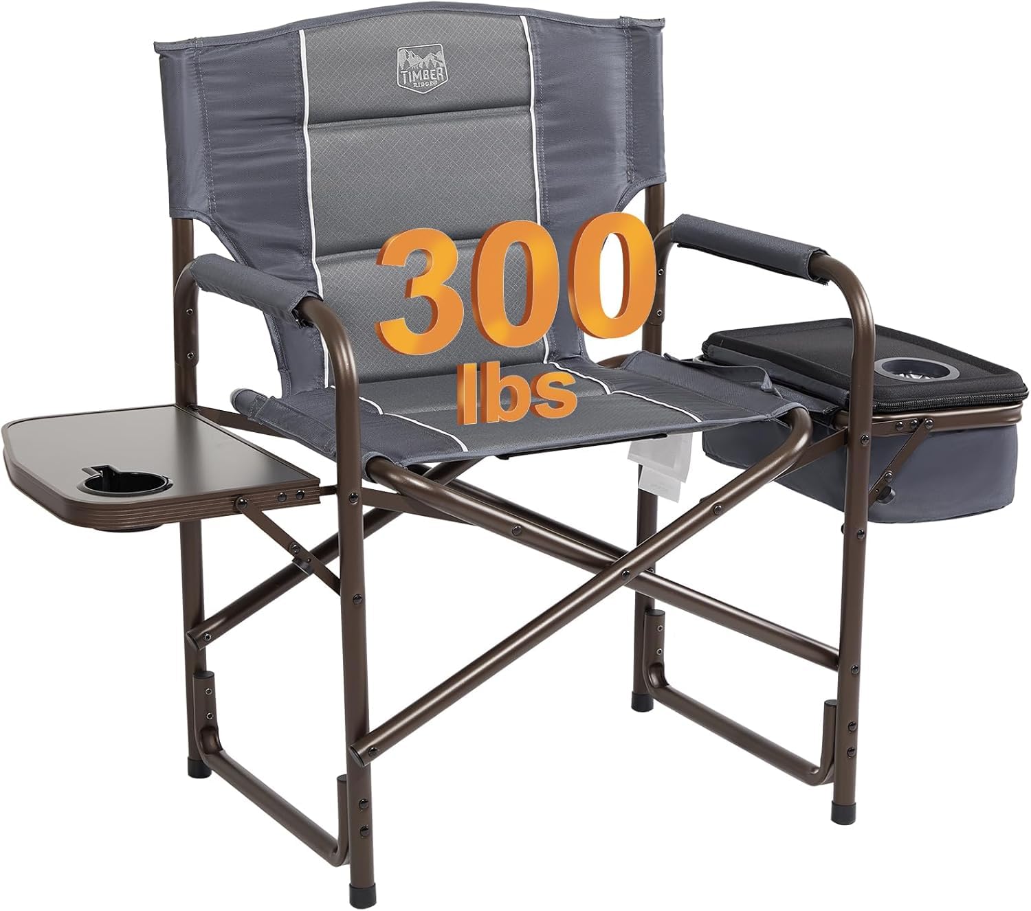 TIMBER RIDGE Lightweight Camping Chair, Laurel Director's Chair with Cooler Bag