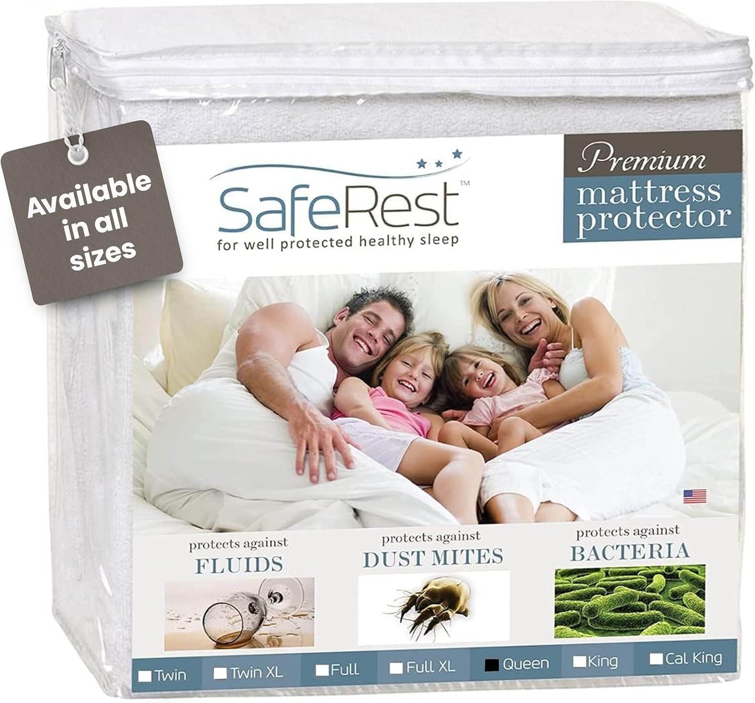 SafeRest Waterproof Mattress Protector — Queen