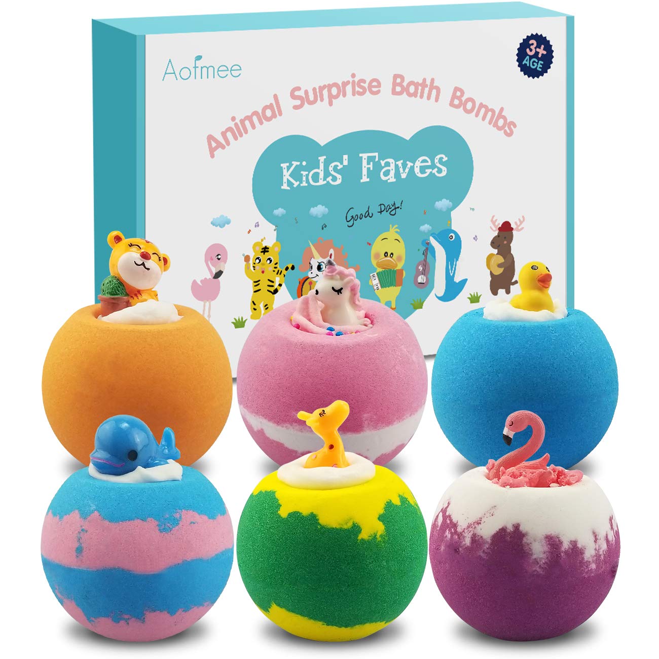 Aofmee Bath Bombs with Toy Inside (6-pack)