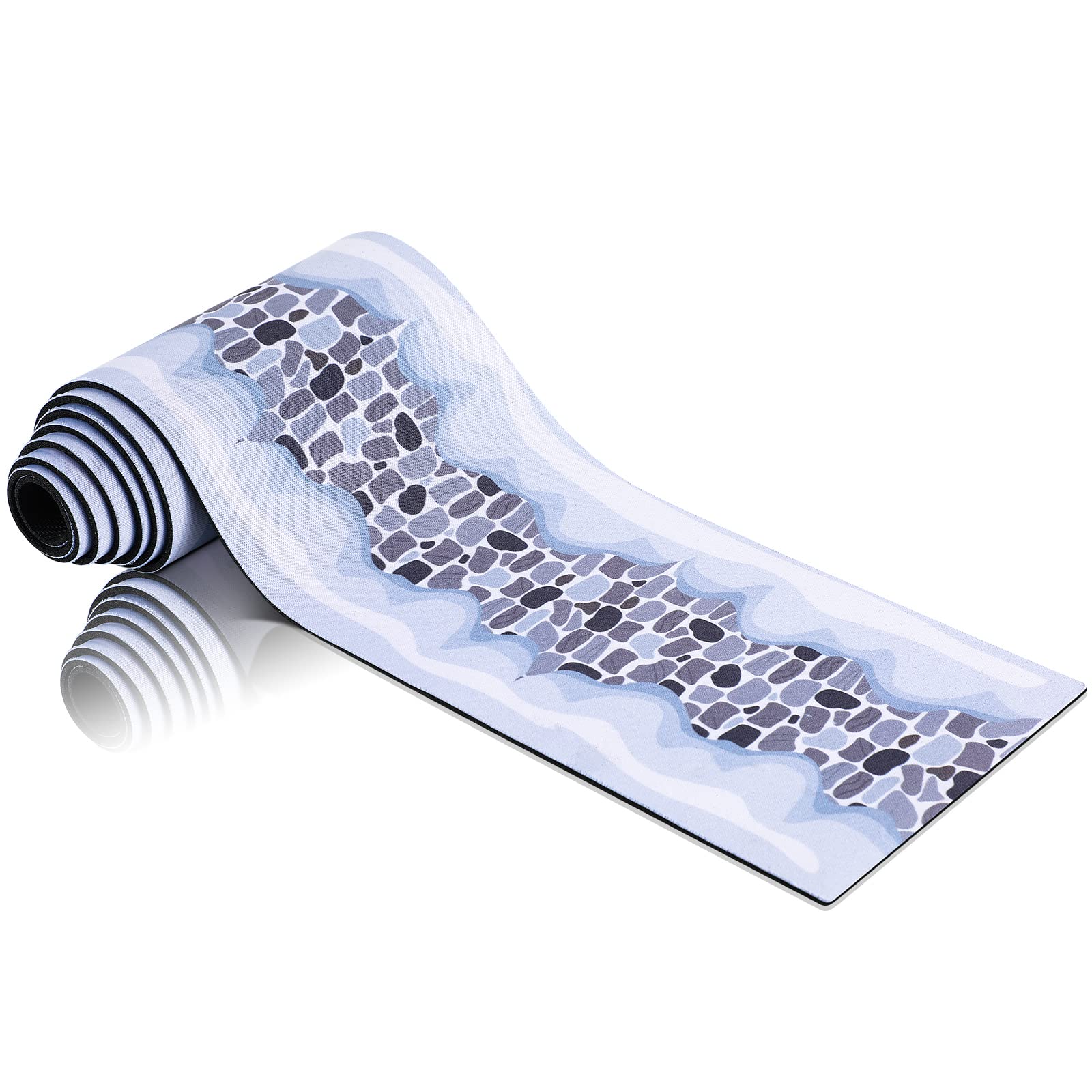 CRMADA Snow Cobblestone Village Road Mat