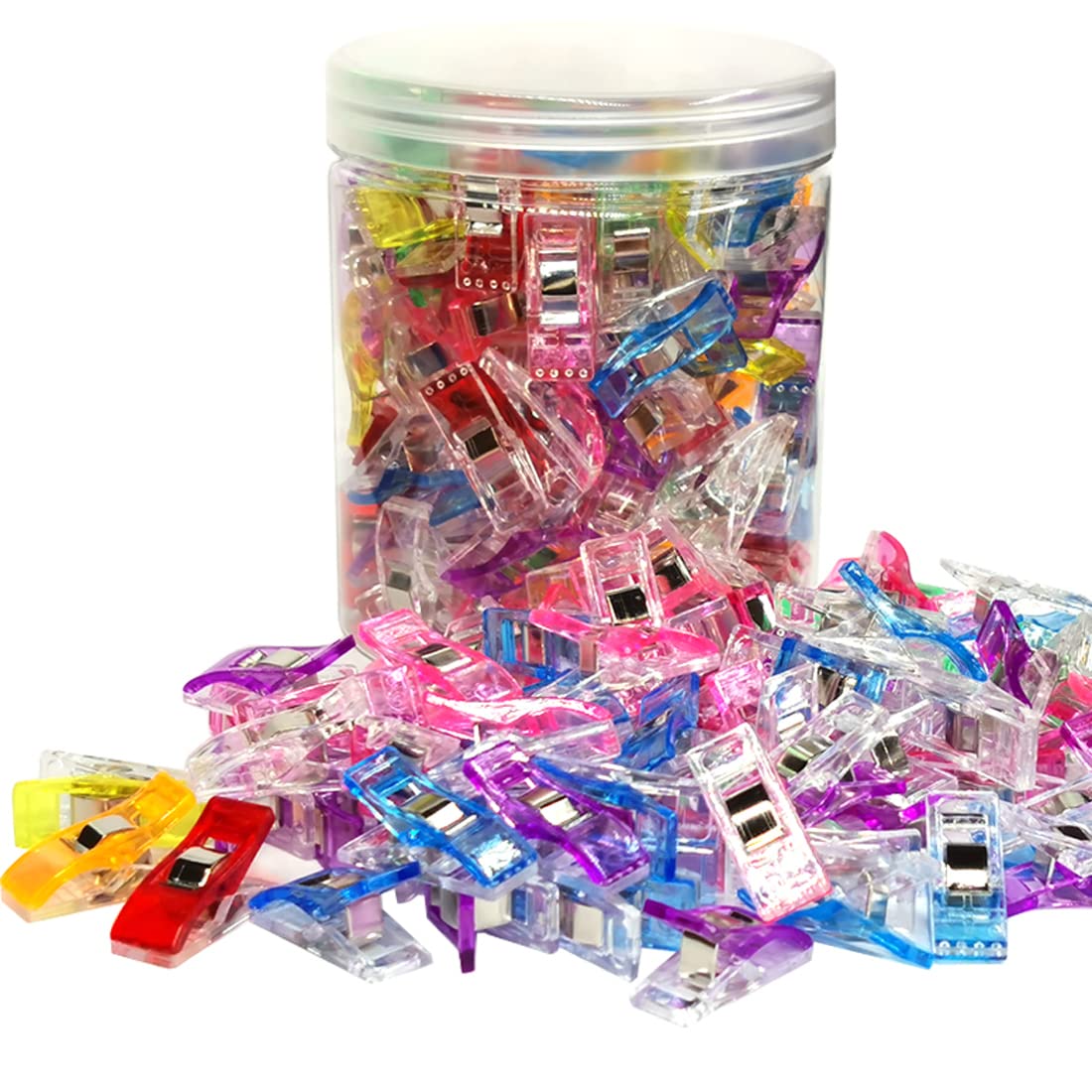 Plastic Sewing Clips 120-Pack with Jar