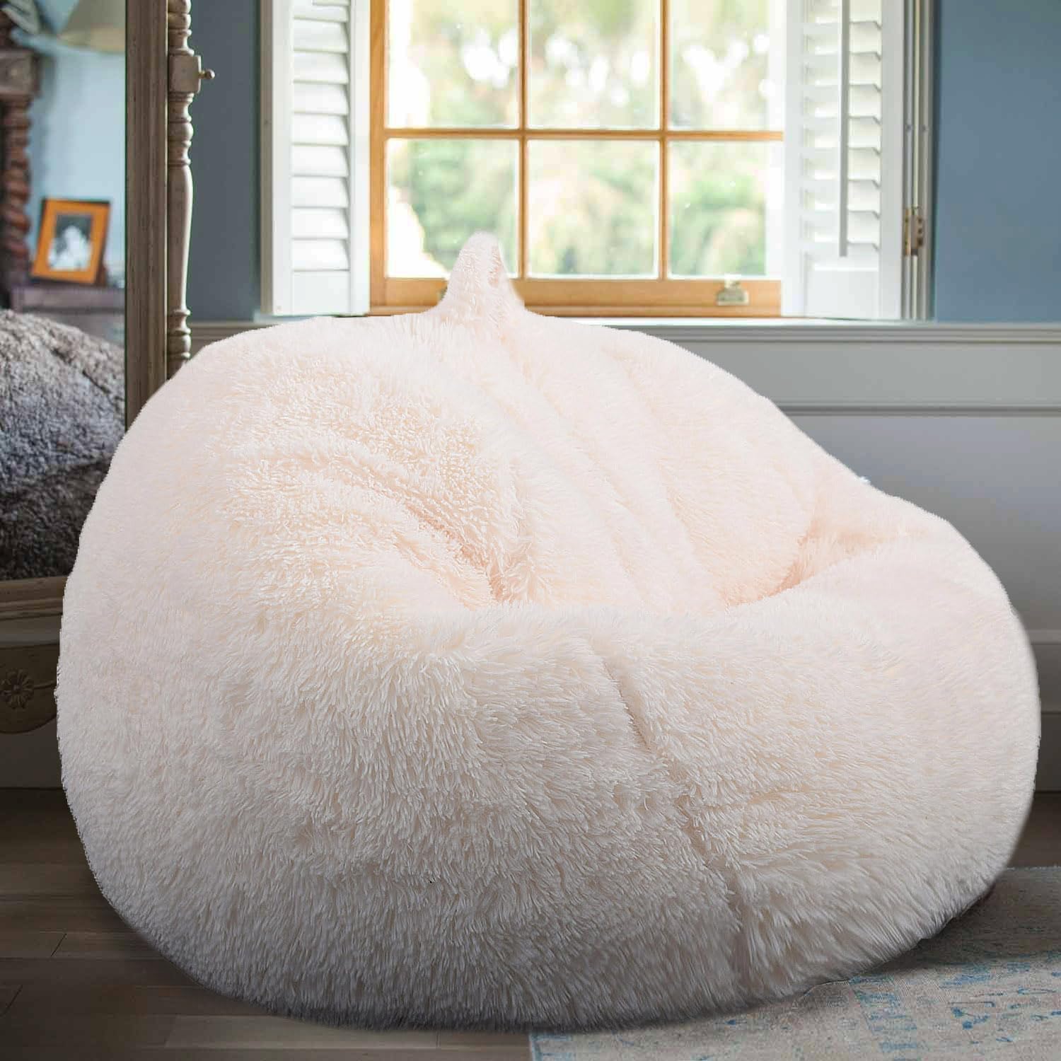 Fluffy Faux Fur Stuffable Bean Bag Cover
