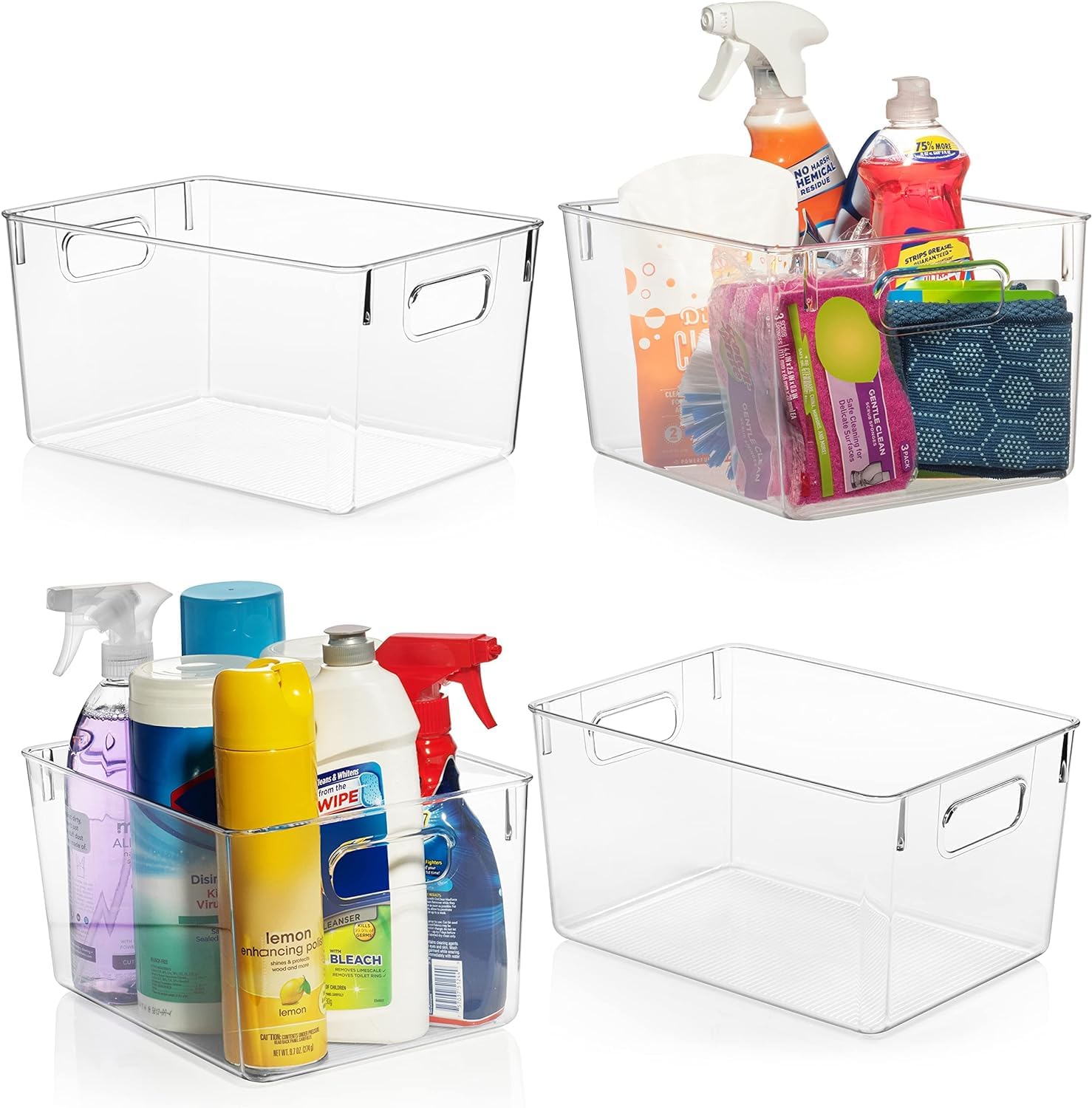 ClearSpace Clear Plastic Storage Bins (4-Pack)