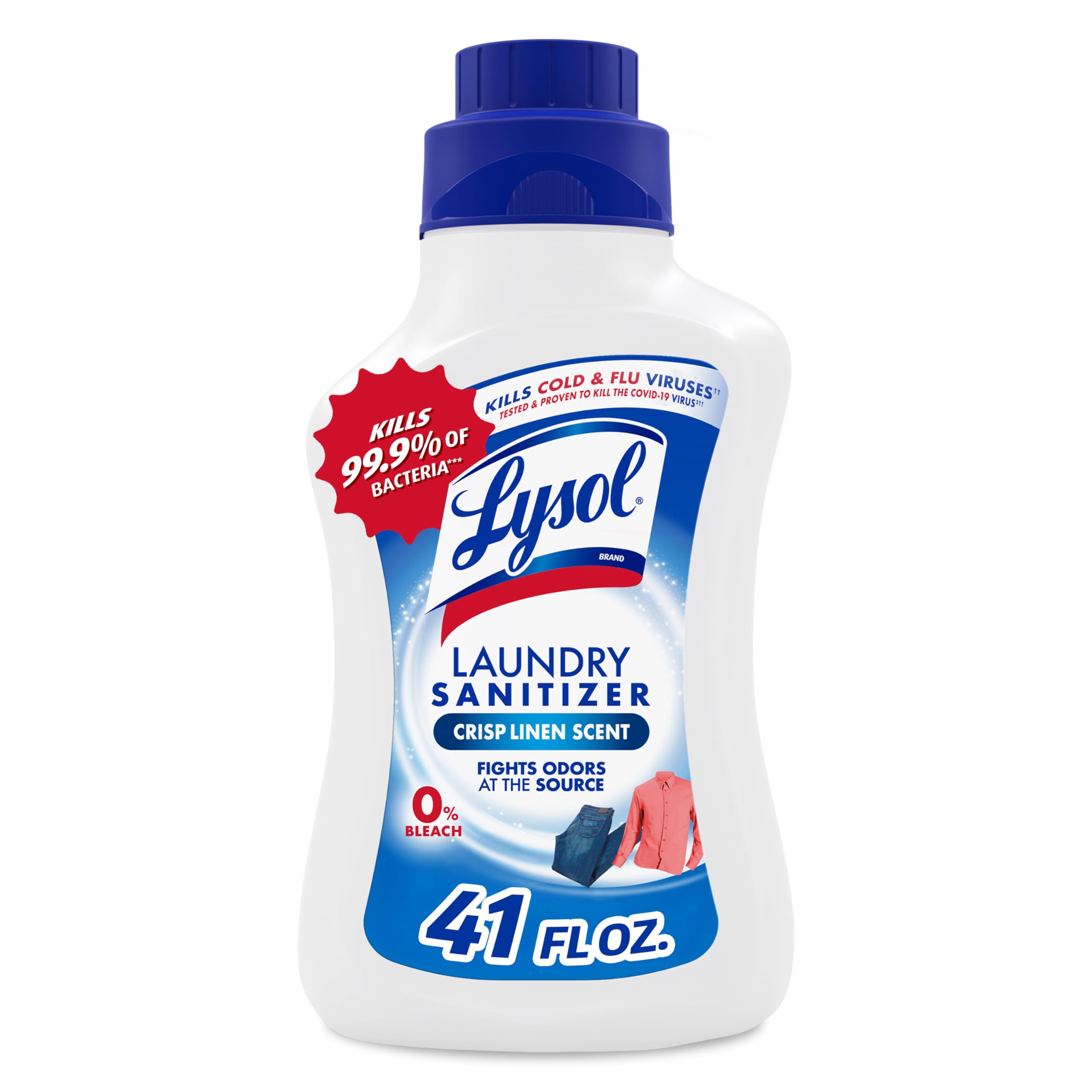 Lysol Disinfectant Laundry Sanitizer & Scent Booster, Crisp Linen, 41 fl oz