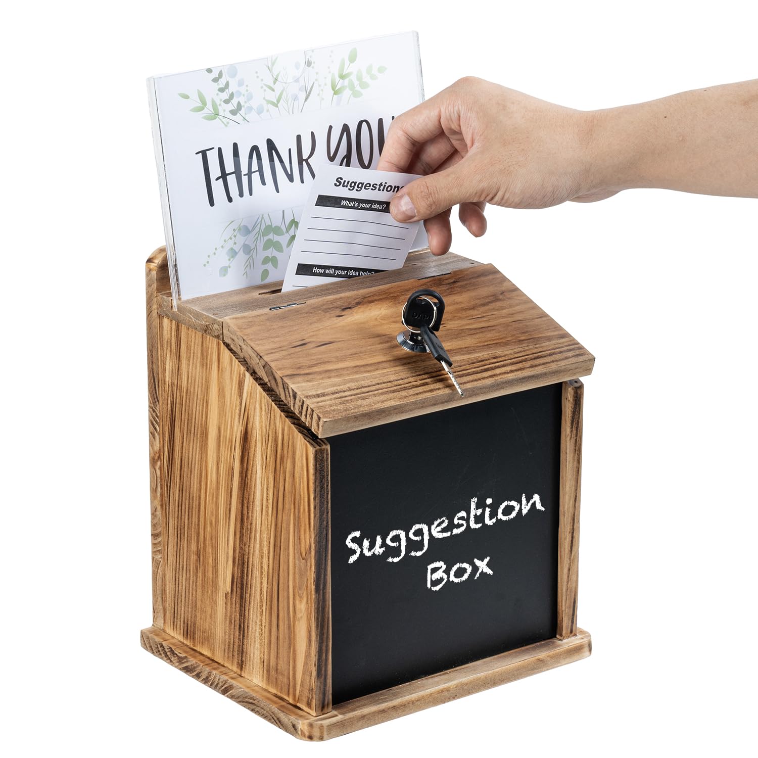 MyGift Wood Donation Box with Chalkboard