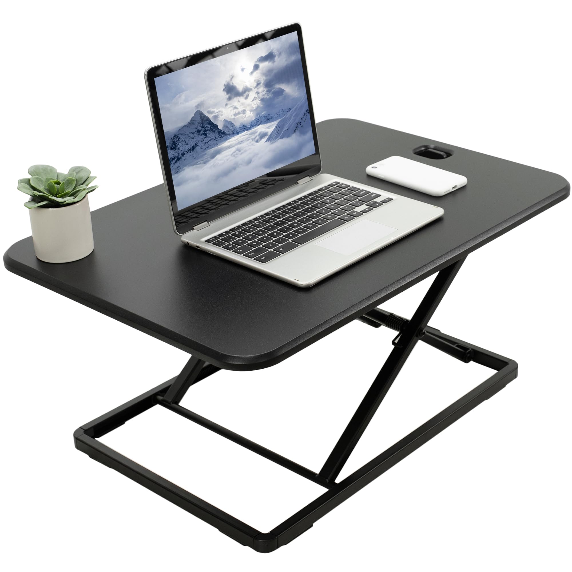 VIVO Ultra-Slim Single Top Height Adjustable Desk Riser — Compact 26" Sit-Stand Converter