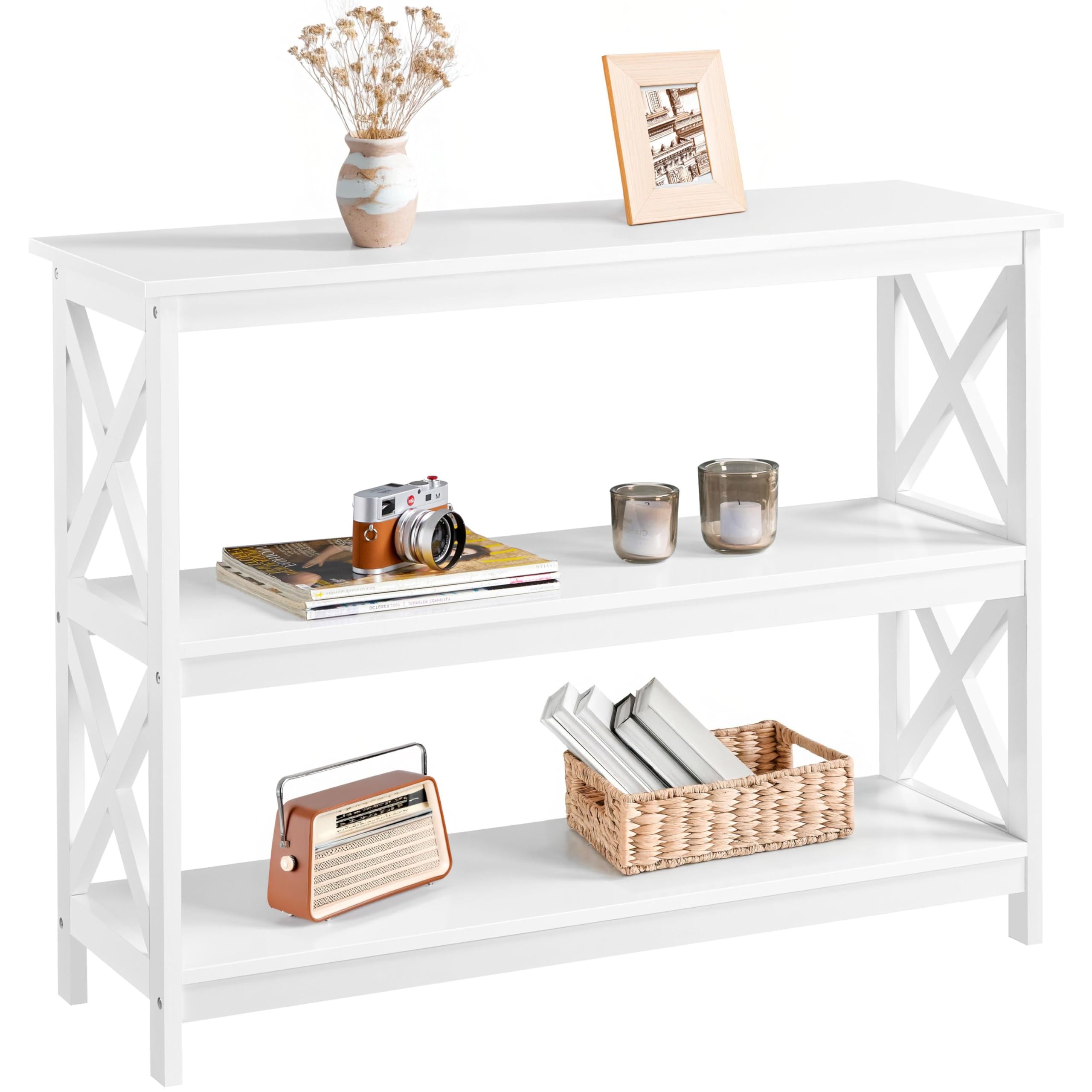 Yaheetech 3-Tier Console Table (White)