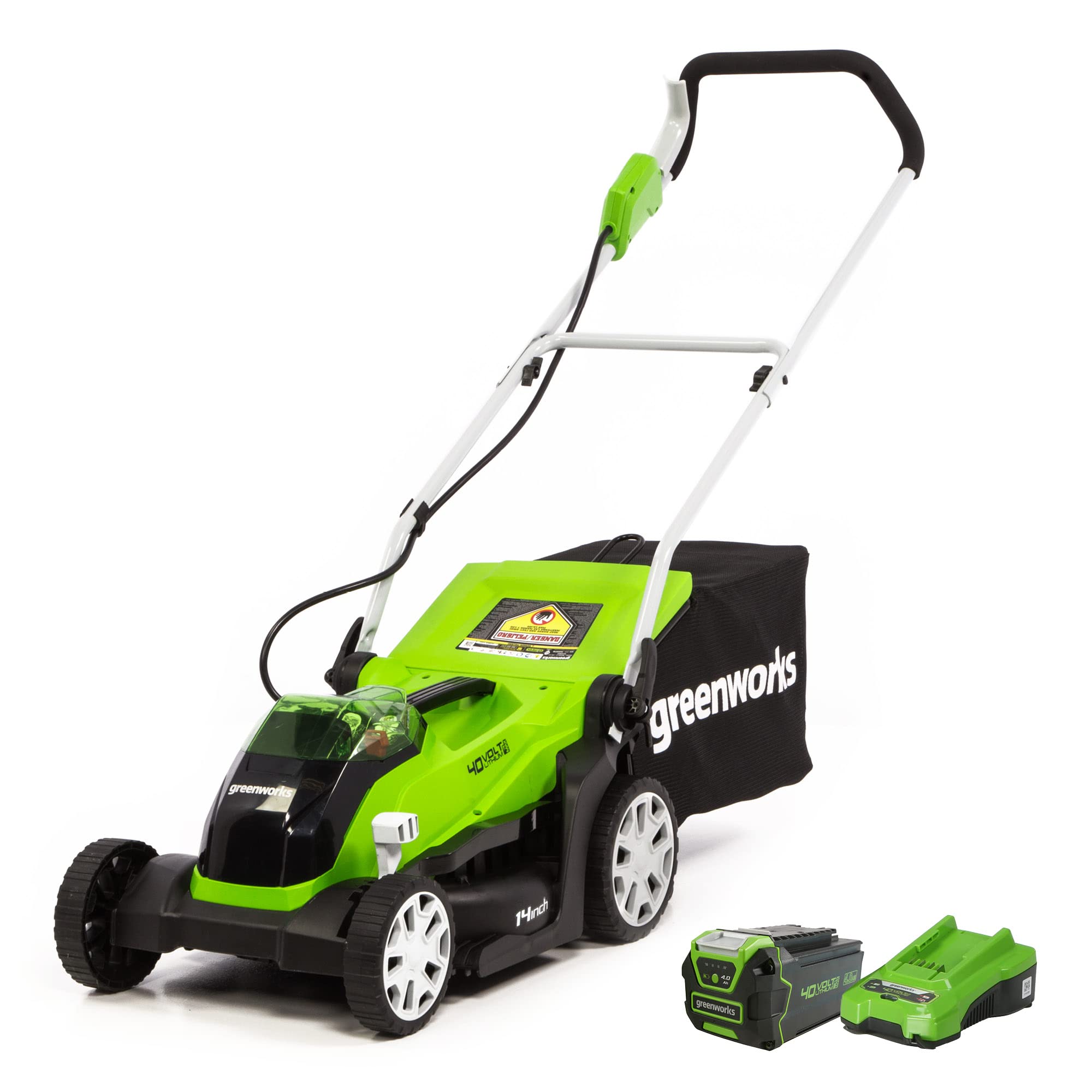 Greenworks 40V 14" Cordless (Push) Lawn Mower (4.0Ah Battery Included)