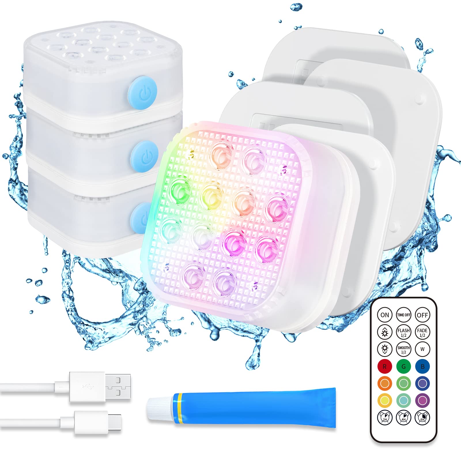 Homly Rechargeable Submersible Pool Lights