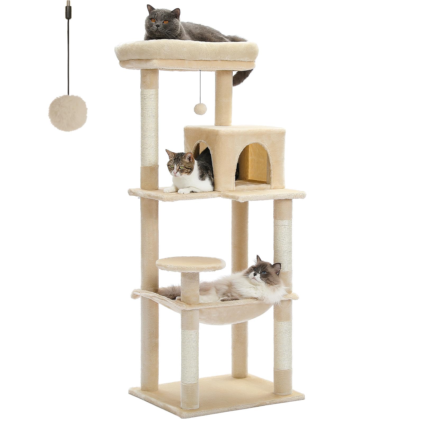 PEQULTI Large Cat Tree with Hammock