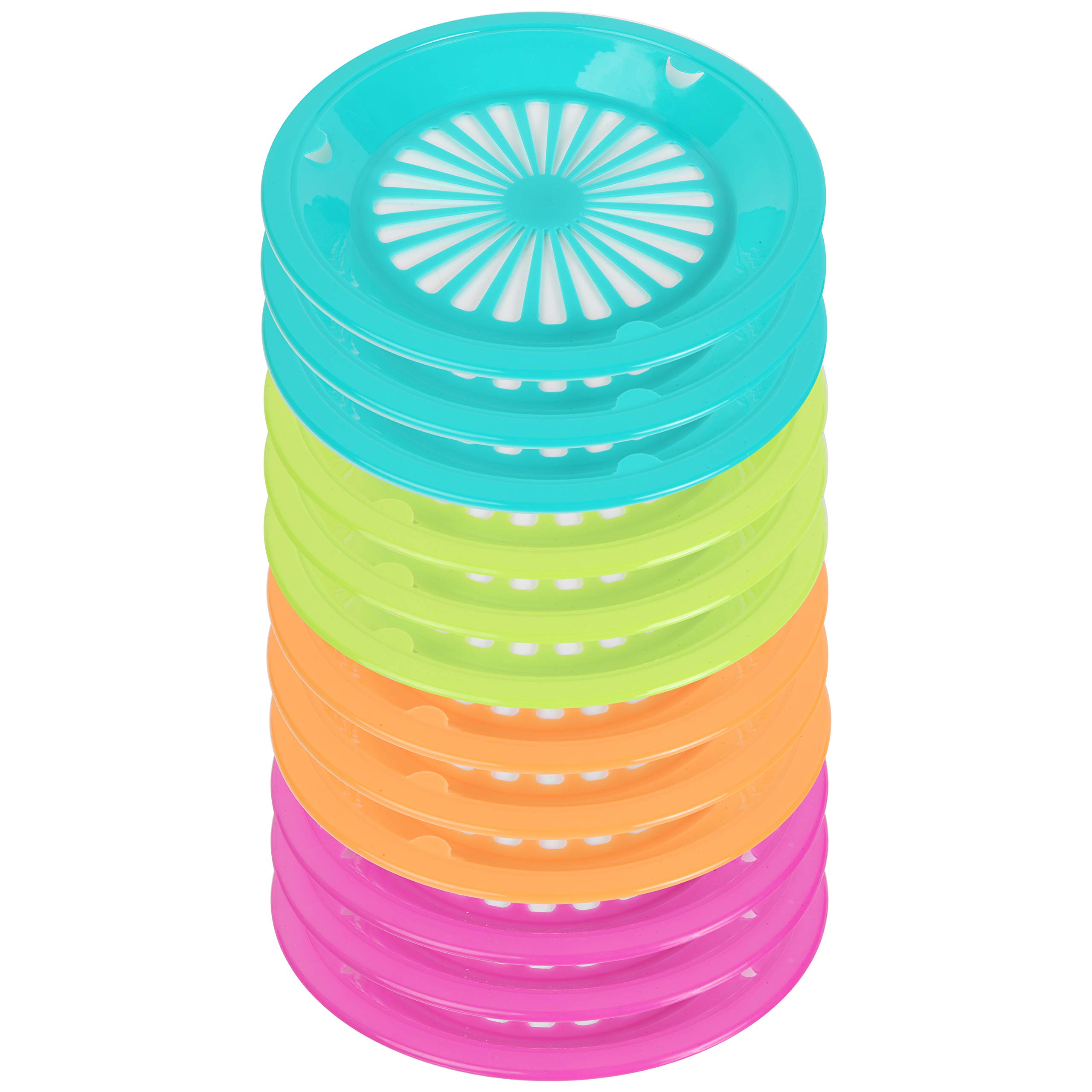 Trenton Gifts 10" Reusable Plate Holders (Neon, 12-pack)