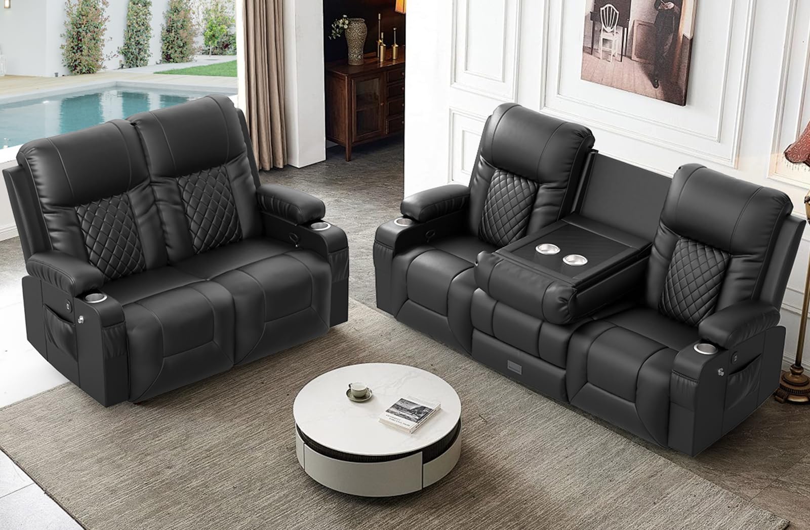FURNIMAT 2+3 Oversized Recliner Sofa