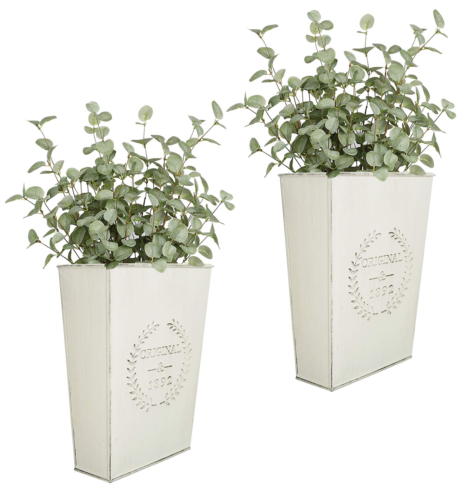 LESEN Galvanized Metal Wall Planters (Set of 2)