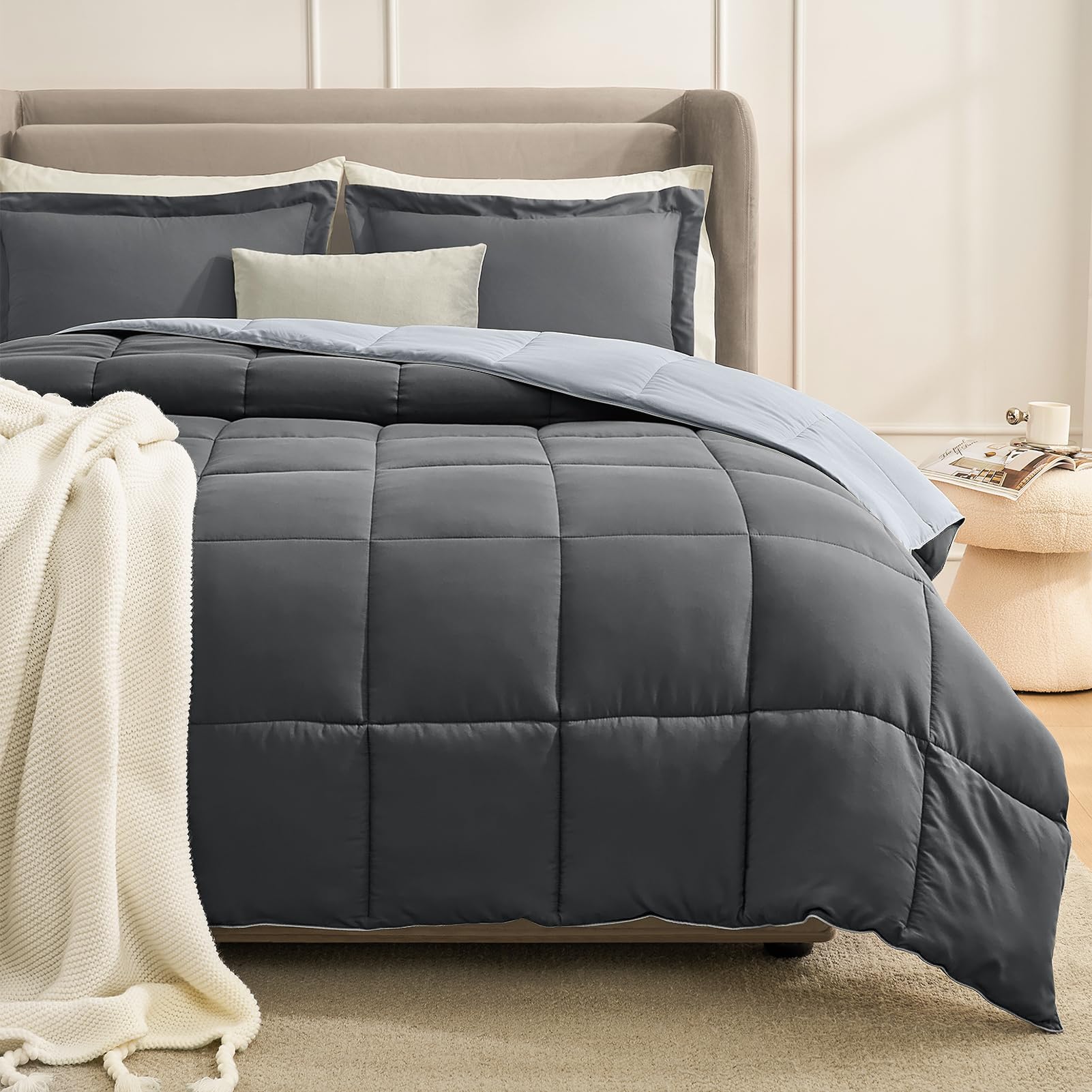 Homelike Moment Reversible Down-Alternative Comforter