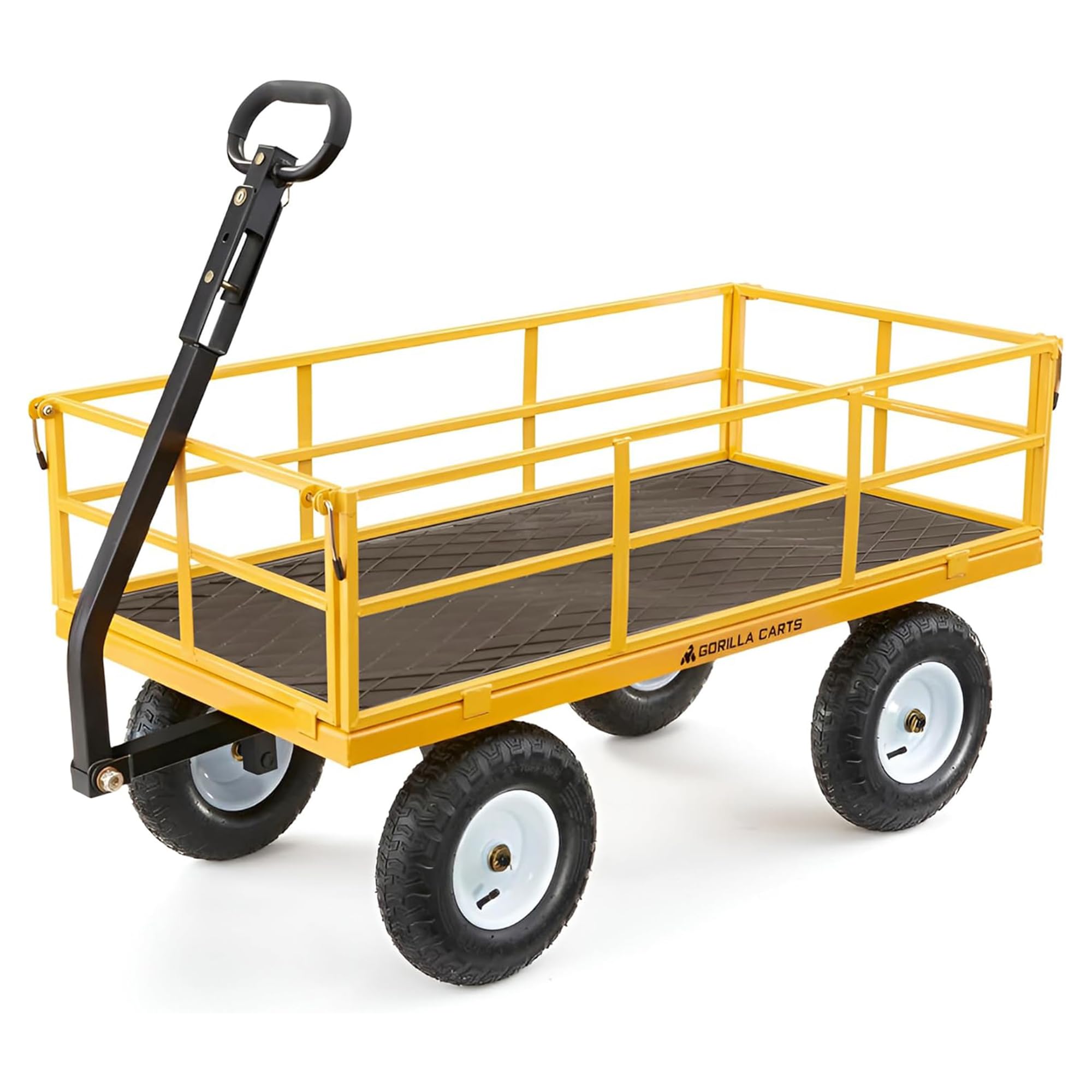Gorilla Carts Heavy Duty, All Terrain Garden Wheelbarrow, 1200 Lb, Yellow