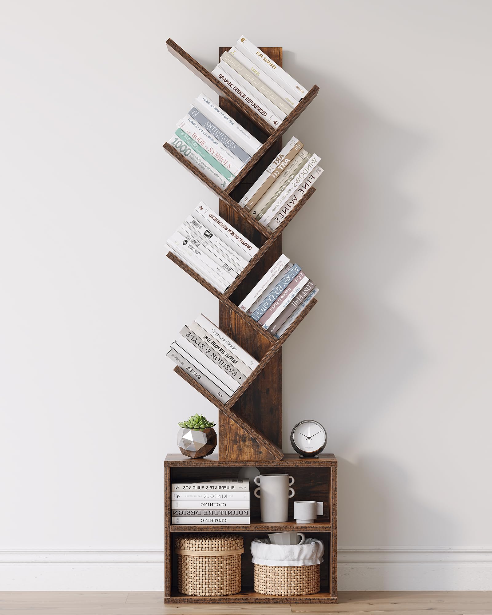 SUNMORY 6-Tier Tree Bookshelf
