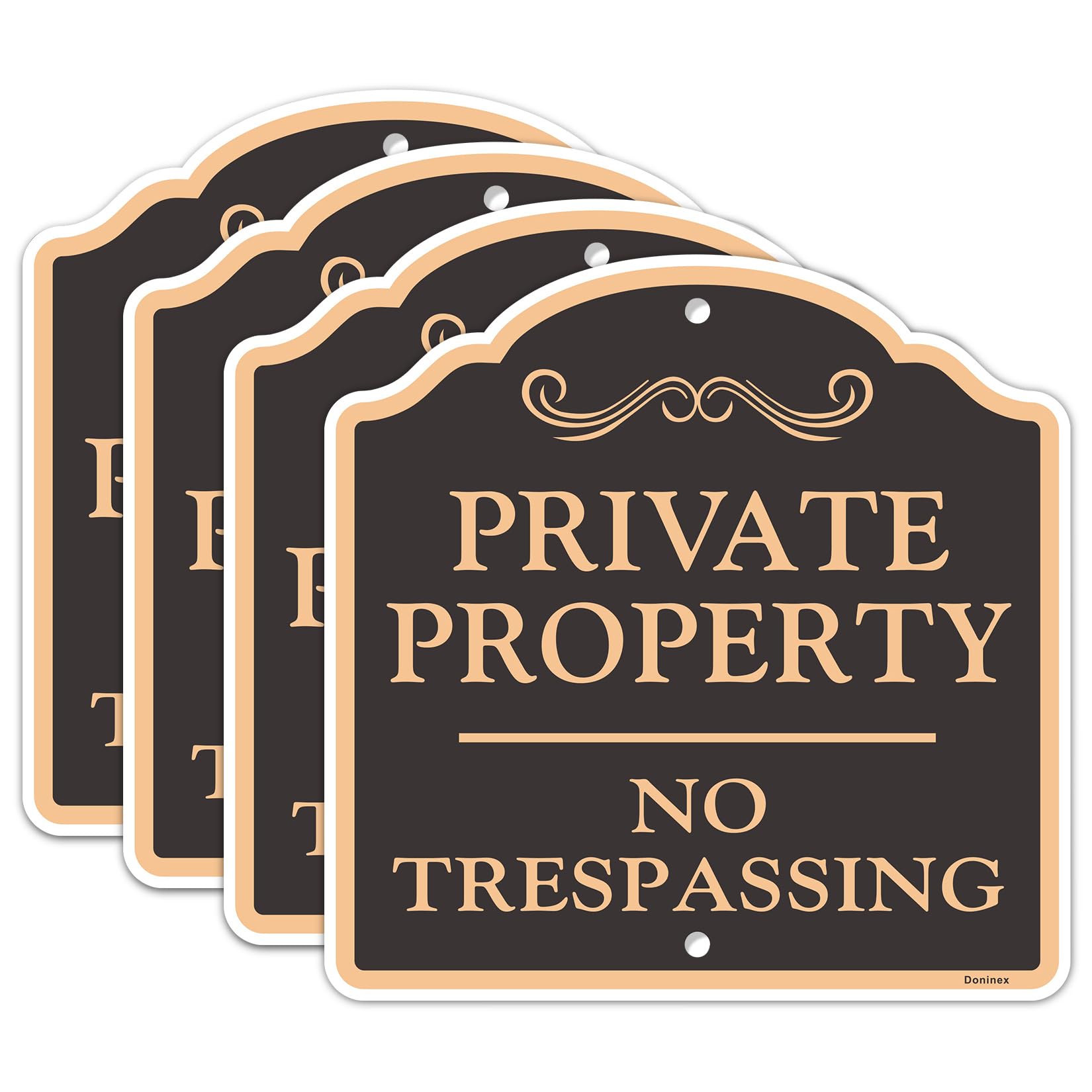 Reflective Aluminum No Trespassing Sign 12x12 (4 Pack)