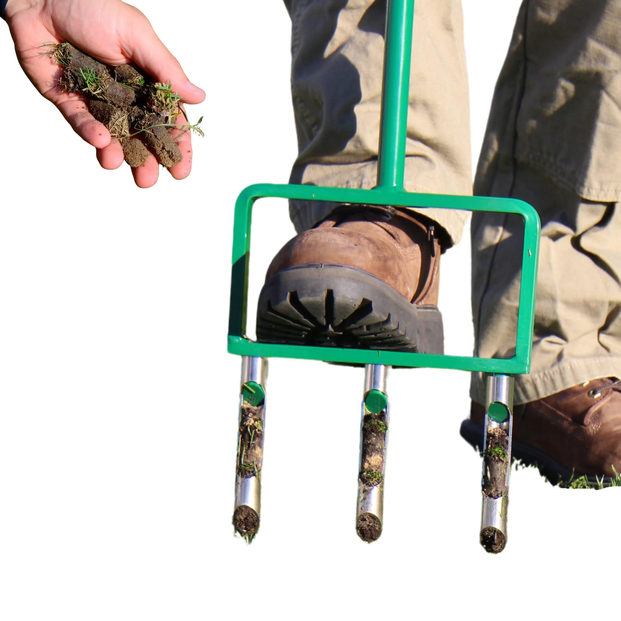 Landzie - The Original Hollow Tine Lawn Aerator Tool - 42 Inch Core Aerator and Grass Aeration Tool Lawn Tools - Stainless Steel Manual Lawn Aerator Plug Aerator and Aerator Lawn Tool Hollow Tine Aerator