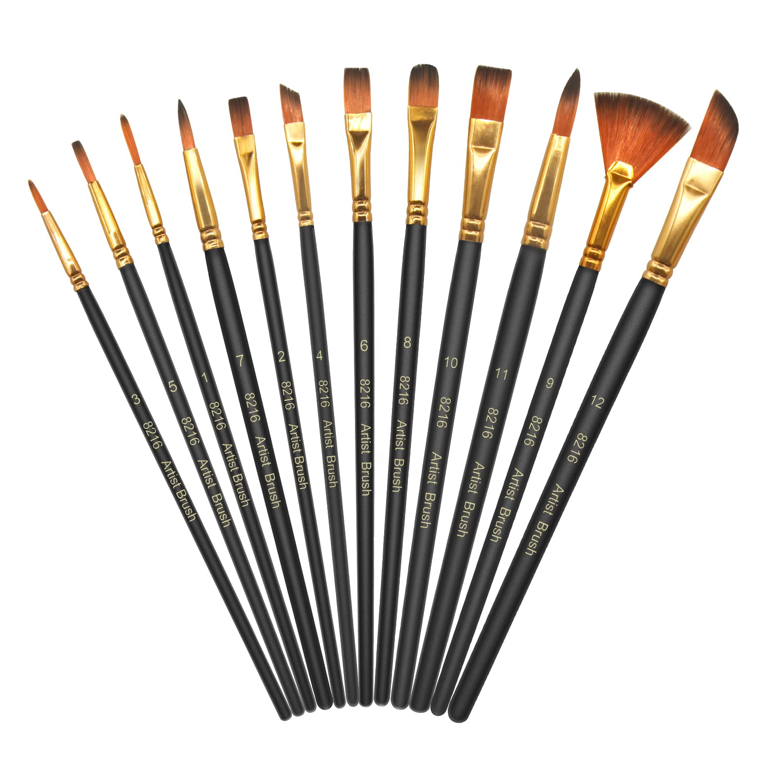 12‑Piece Mixed Shape Brush Set