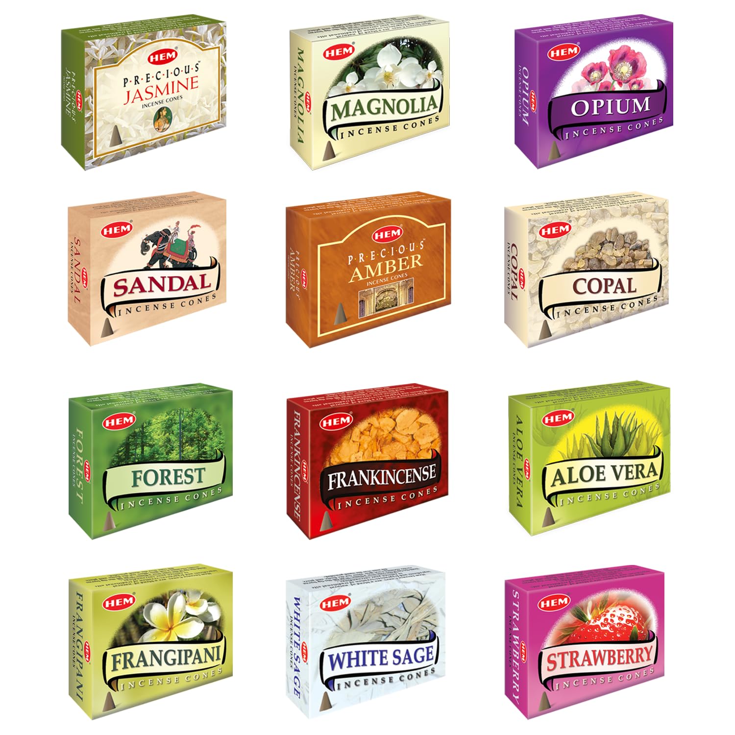 HEM Assorted Incense Cones (12 Scents)
