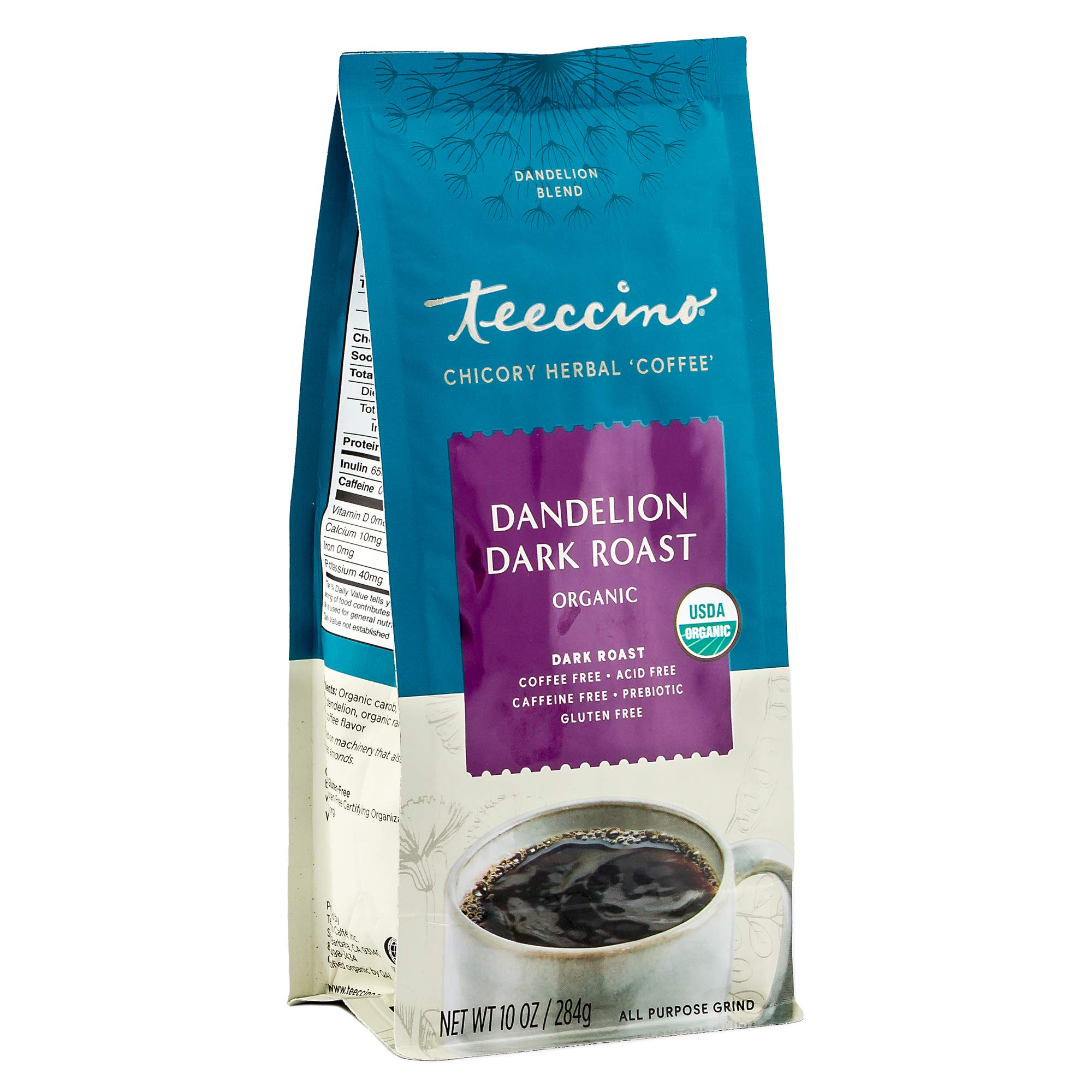 Teeccino Dandelion Dark Roast Herbal Coffee (10 oz)
