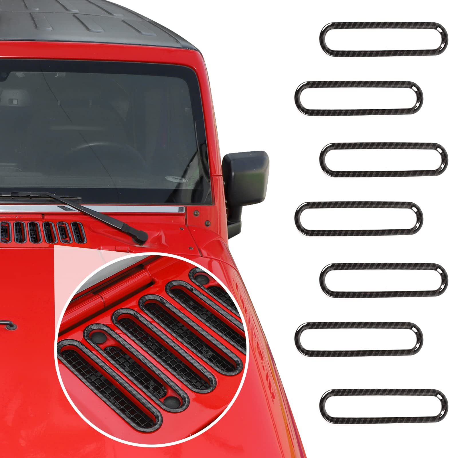 Carbon Fiber Grain Hood Vent for Jeep Wrangler JK
