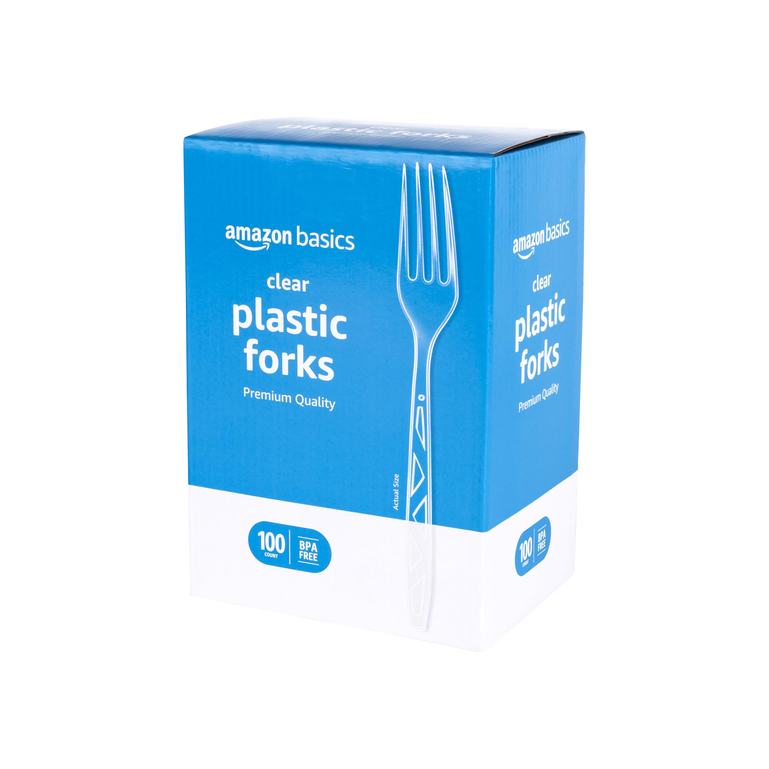 Amazon Basics Clear Plastic Forks