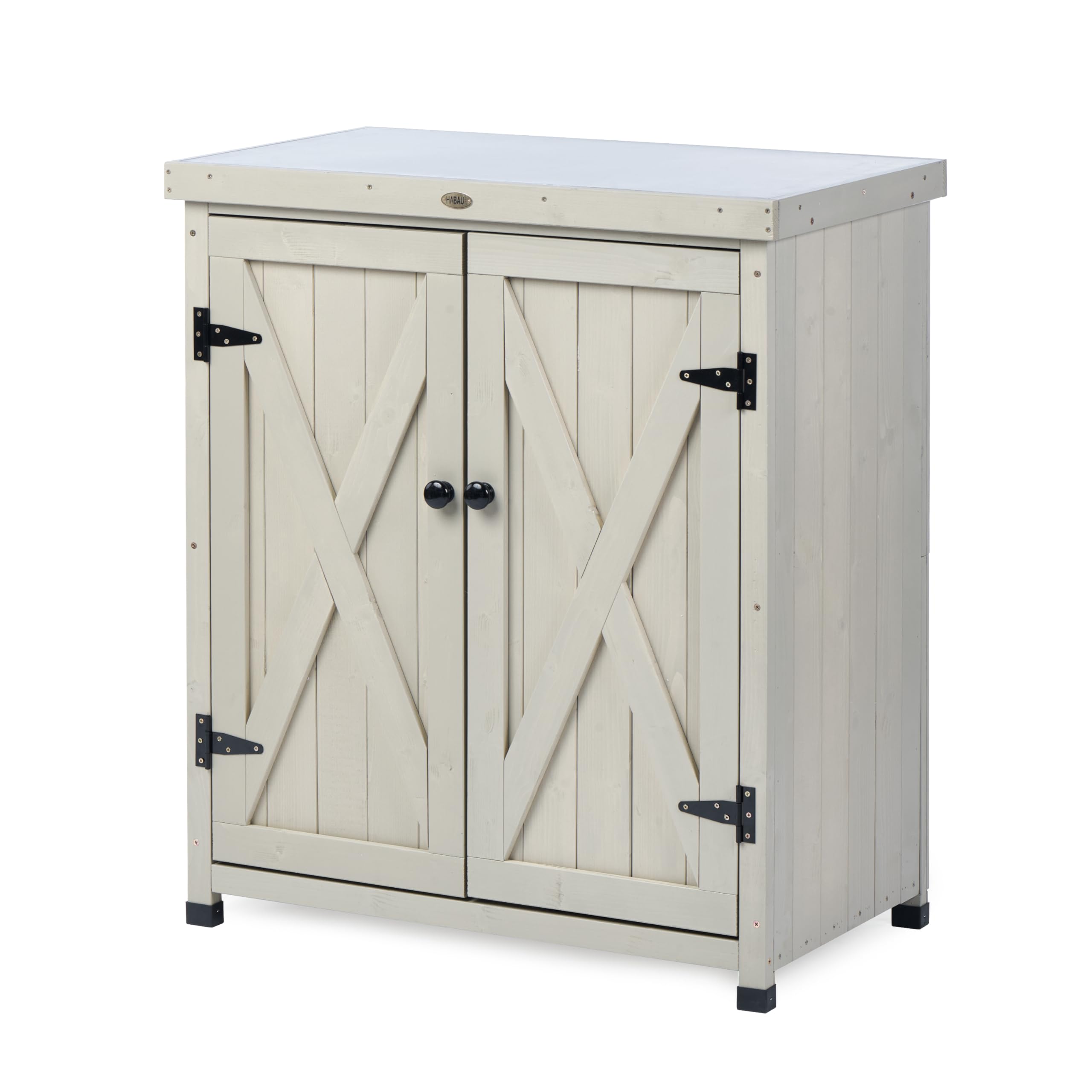 HABAU Outdoor Storage Cabinet with Metal Top