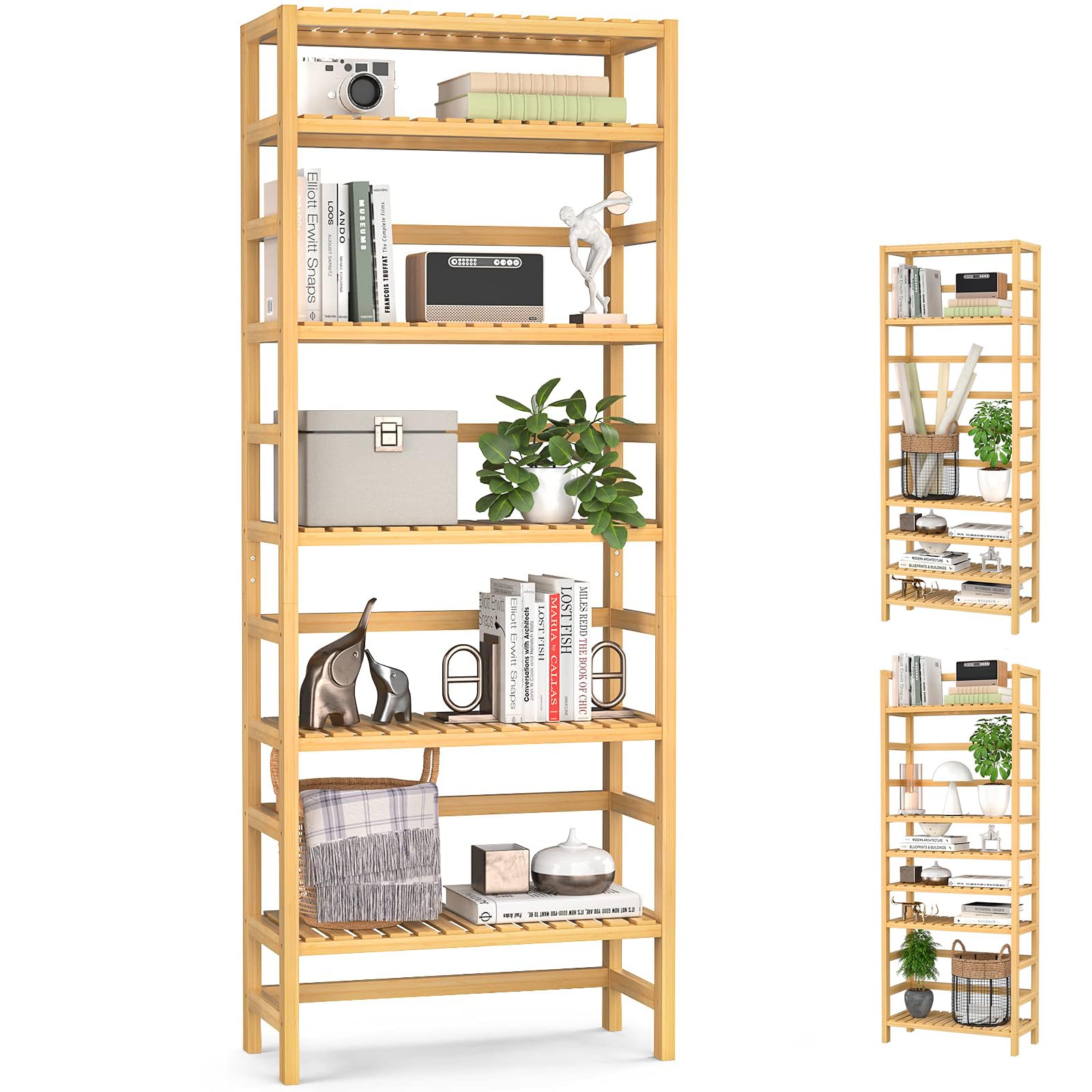 Homykic 6-Tier Bamboo Bookshelf
