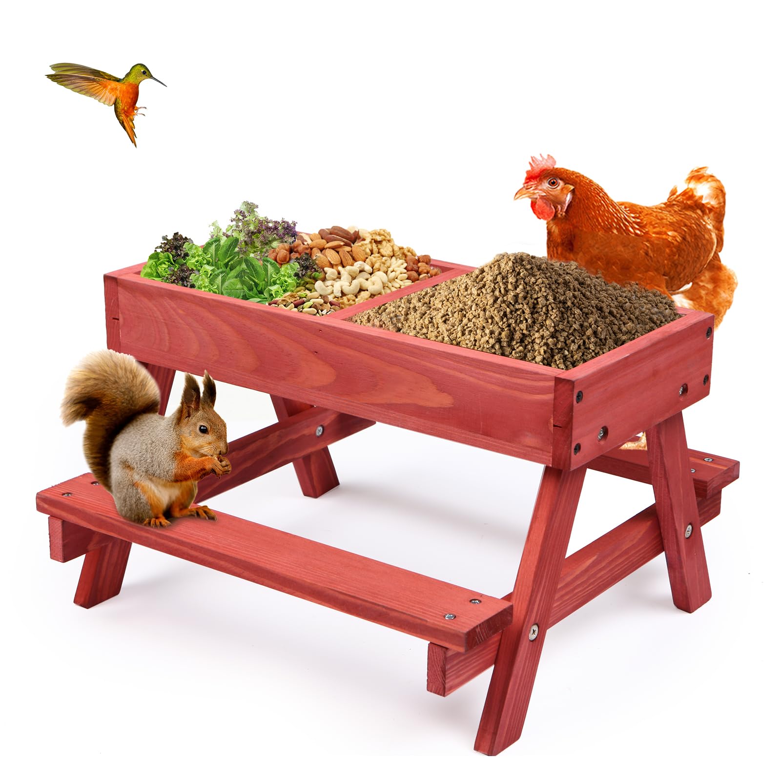 Chicken Picnic Table Feeder (Wooden)