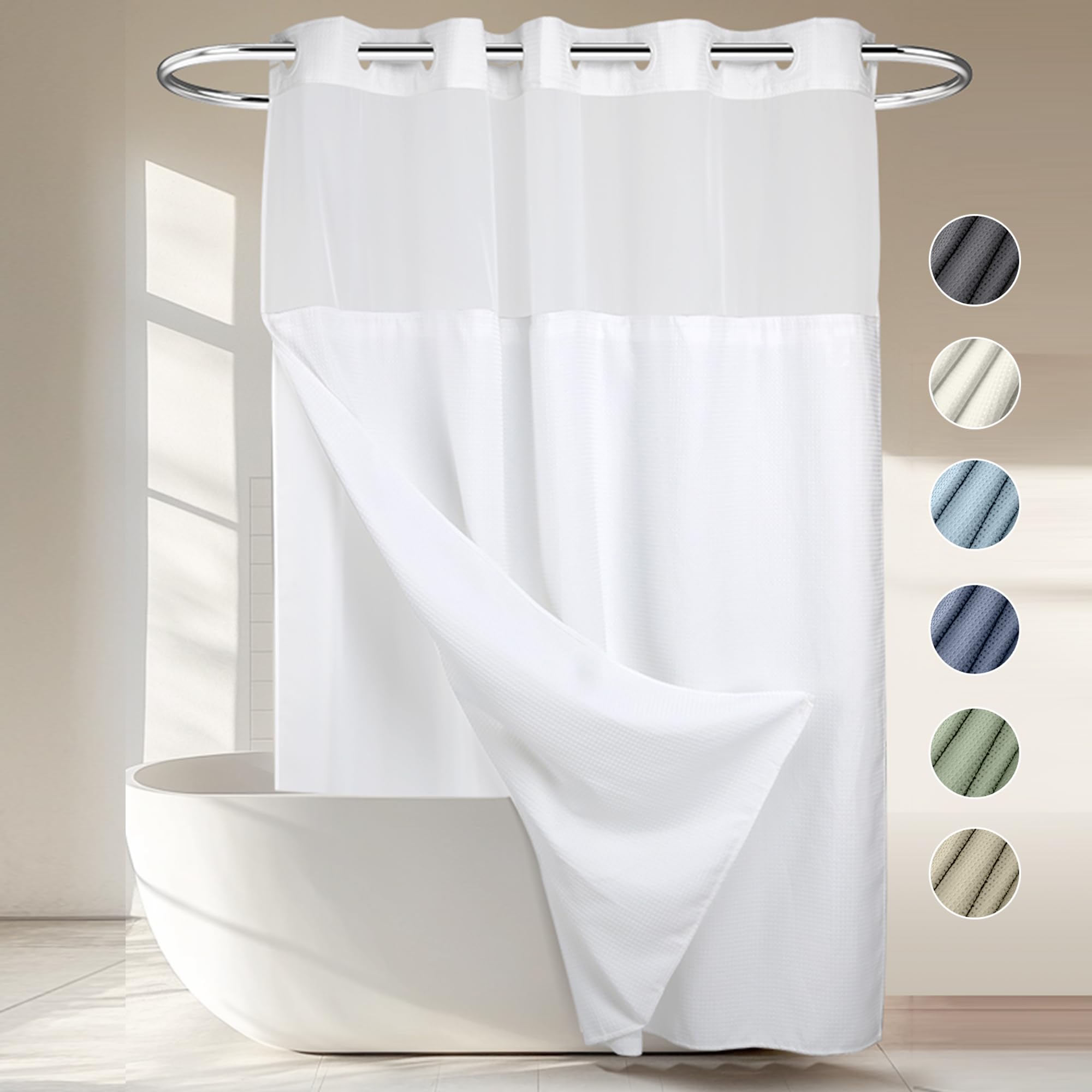 River Dream Waffle Weave Hookless Shower Curtain