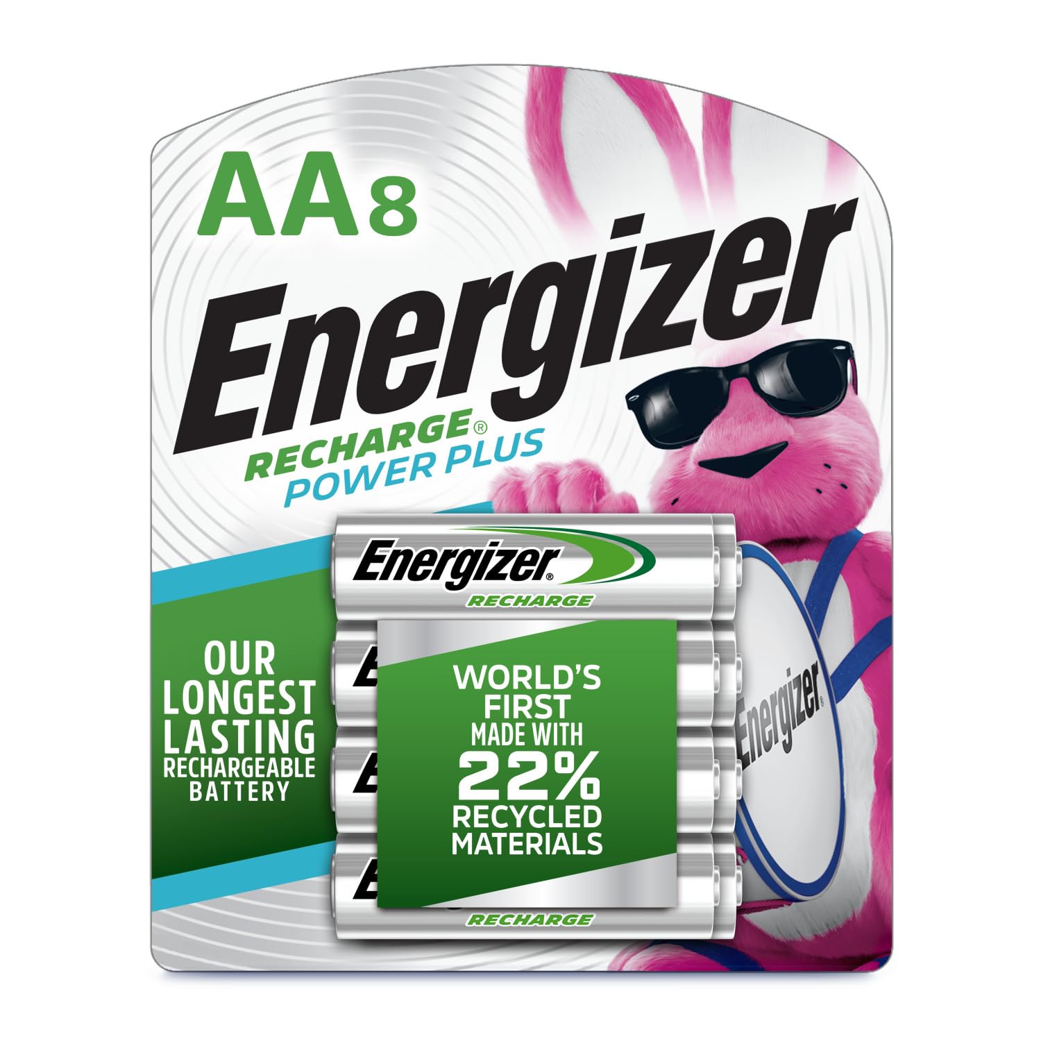 Energizer Power Plus Rechargeable AA (8 Pack) — dependable, reusable cells