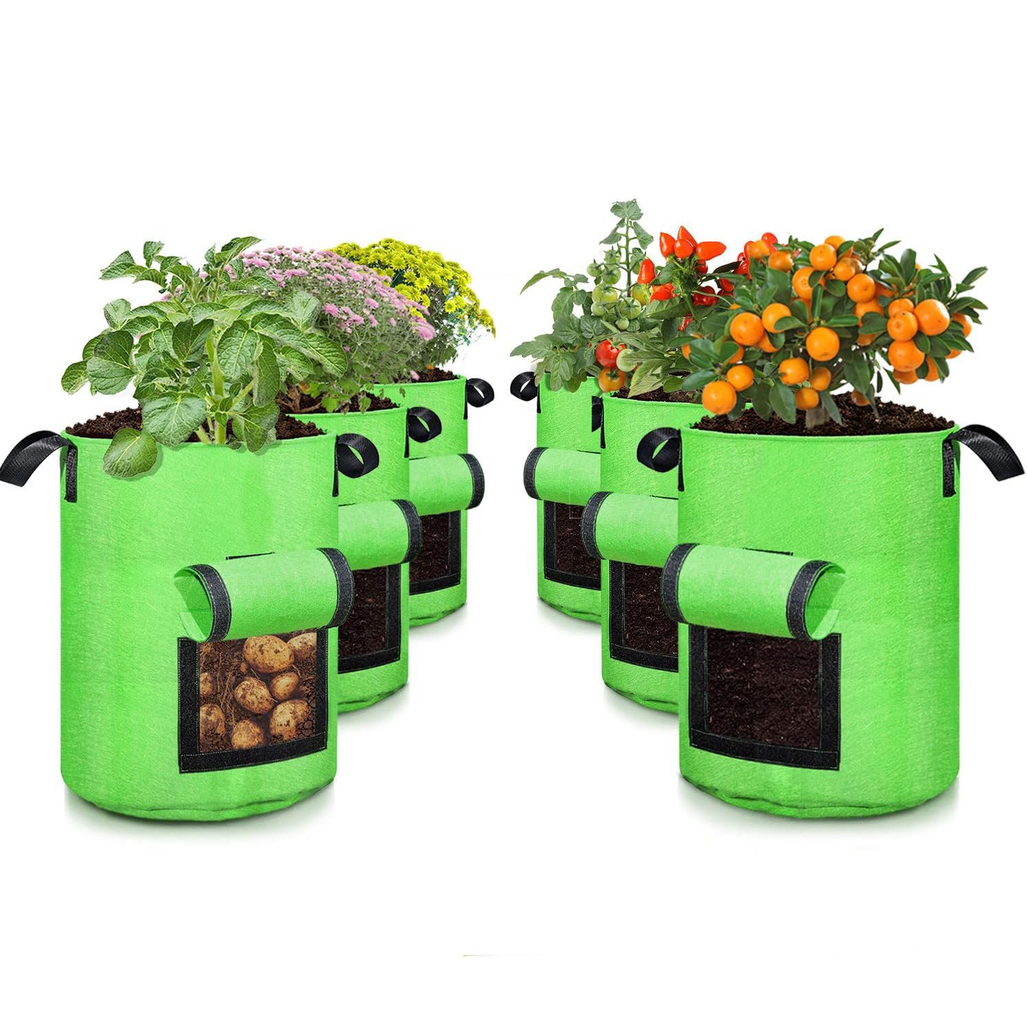 SCENGCLOS 10‑Gallon Grow Bags (6‑Pack)