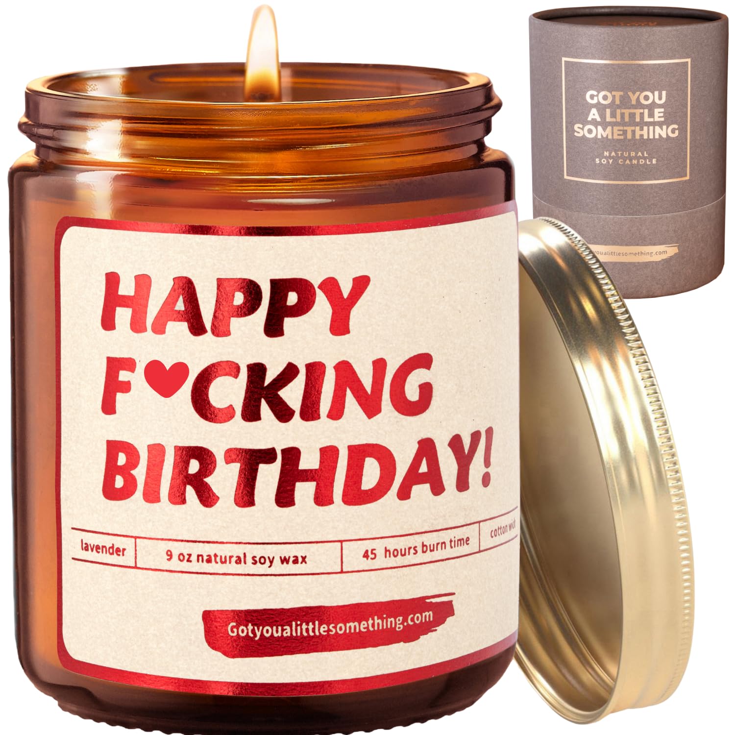 Witty Lavender Vanilla Soy Birthday Candle