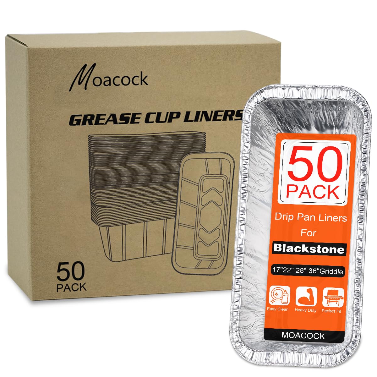 MOACOCK Blackstone-Compatible Drip Pans (50-Pack)
