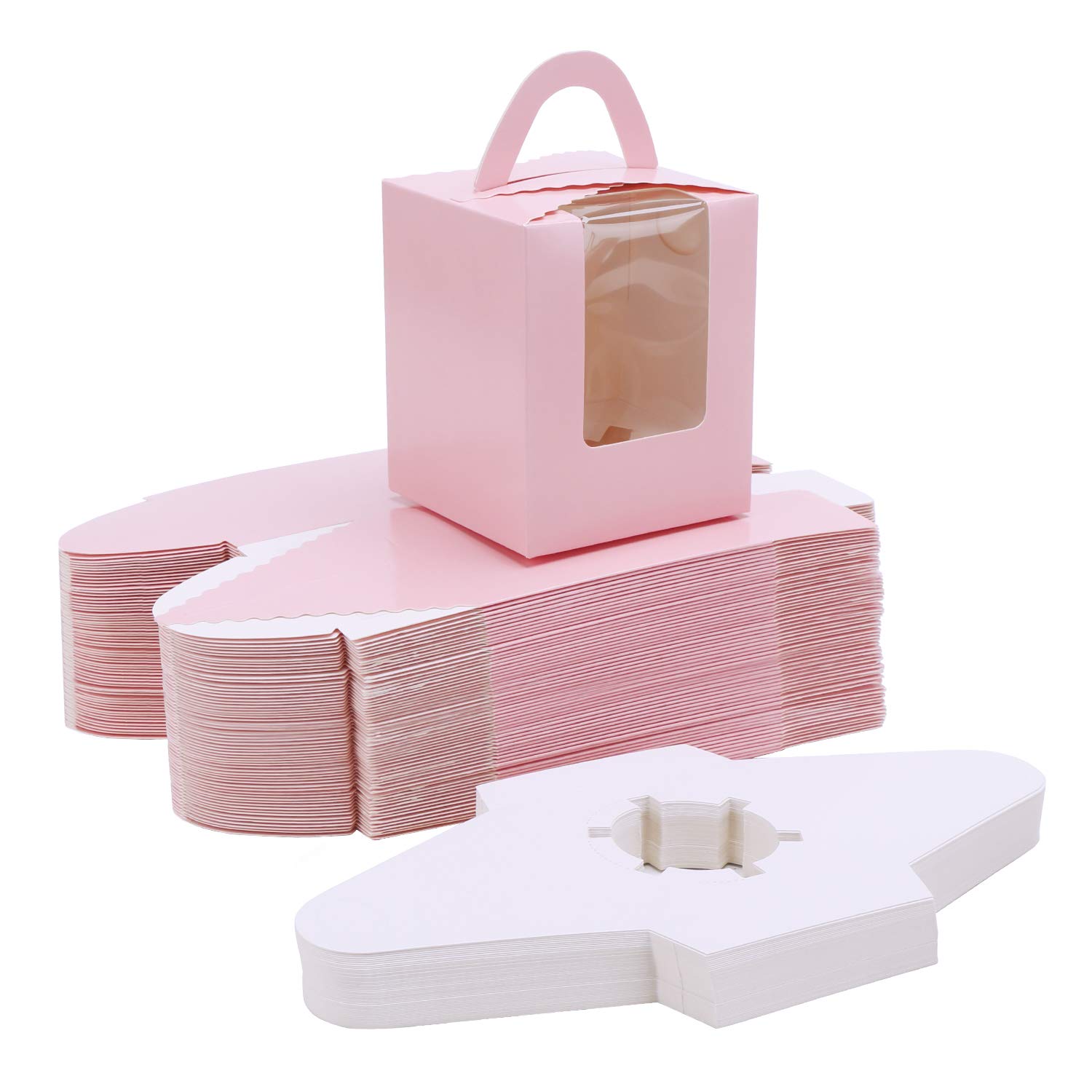 EUSOAR Pink Individual Cupcake Boxes