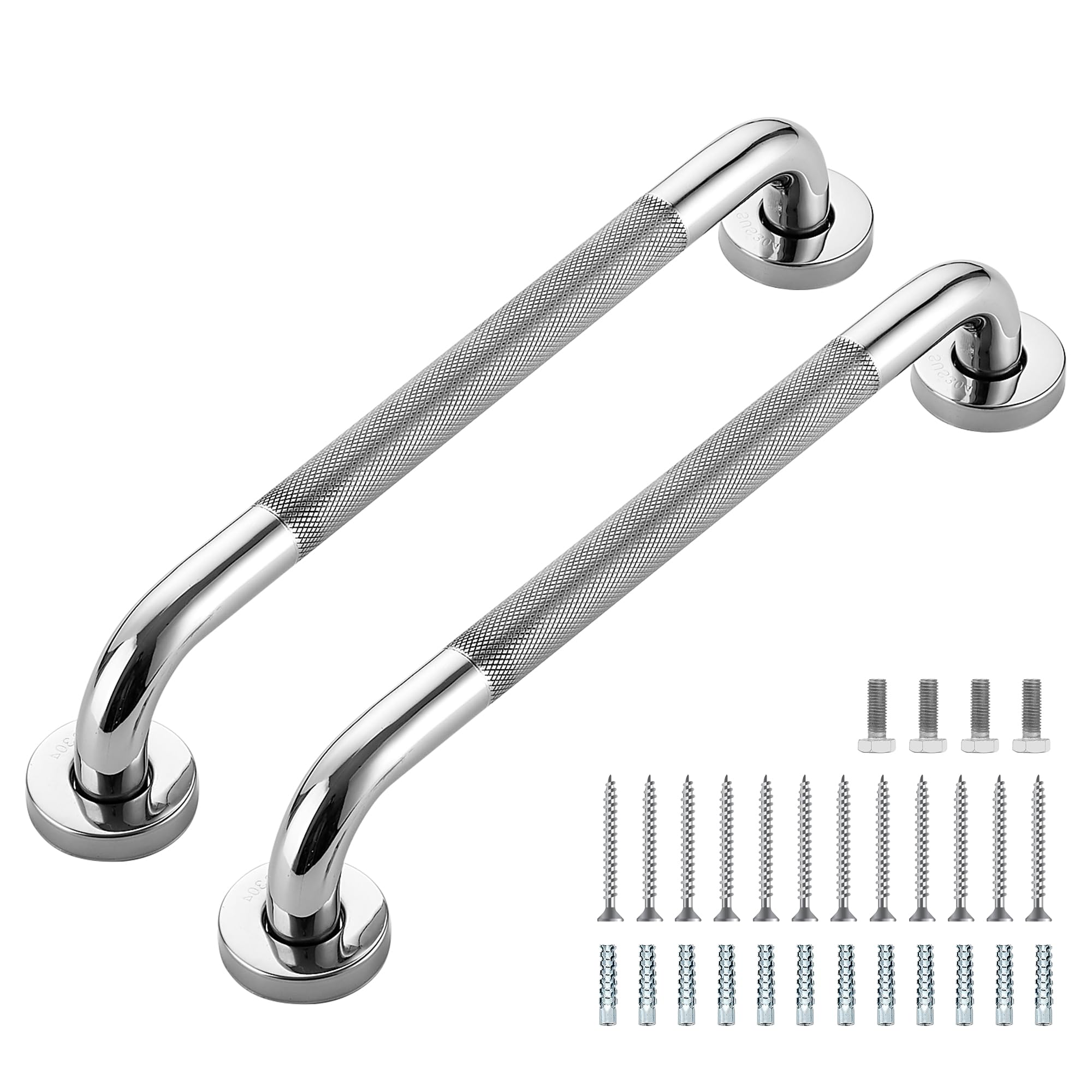 Polished Nickel 16-Inch Grab Bars (2-Pack)